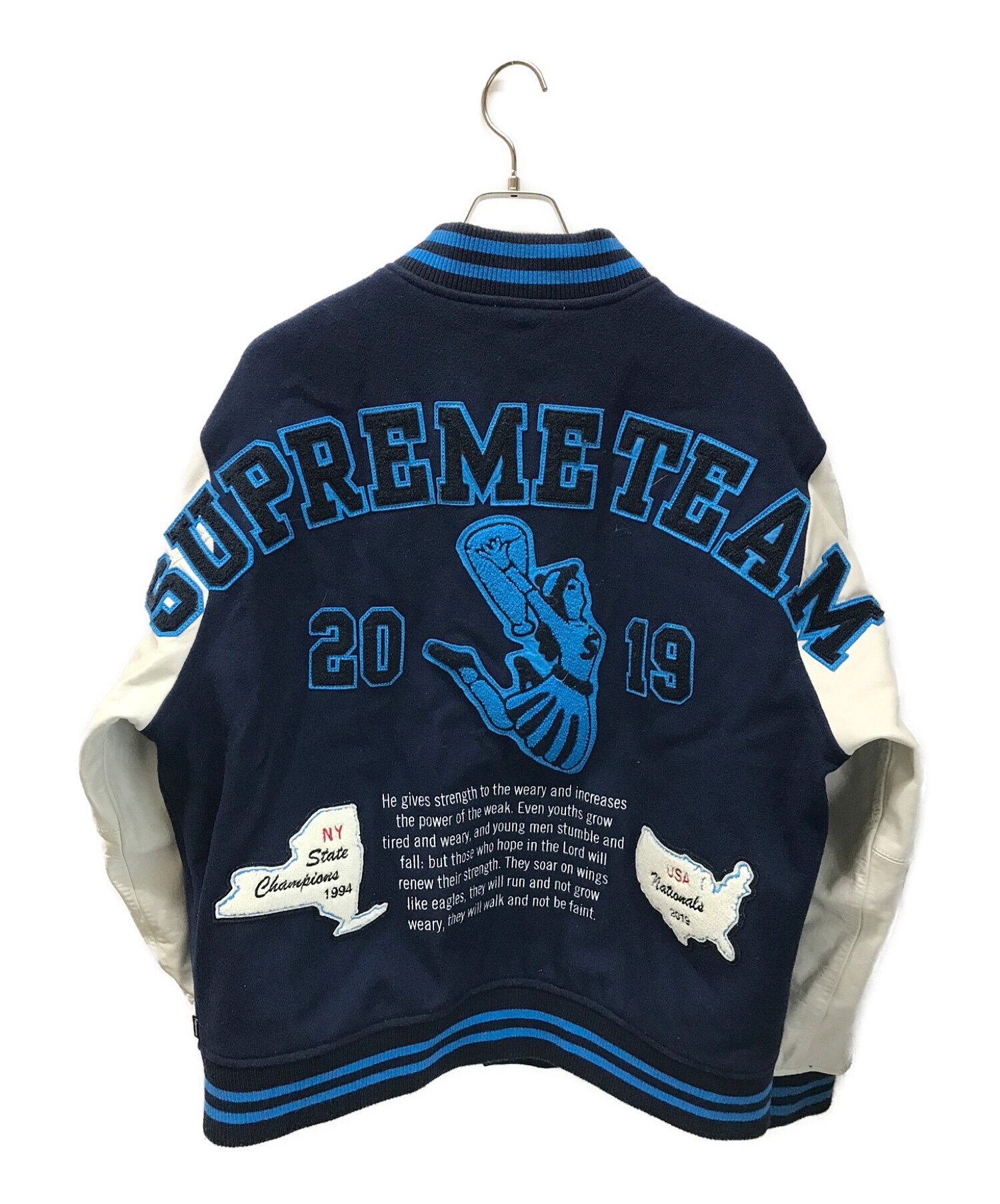 supreme 10fw varsity jacket XL 青黒　極美品