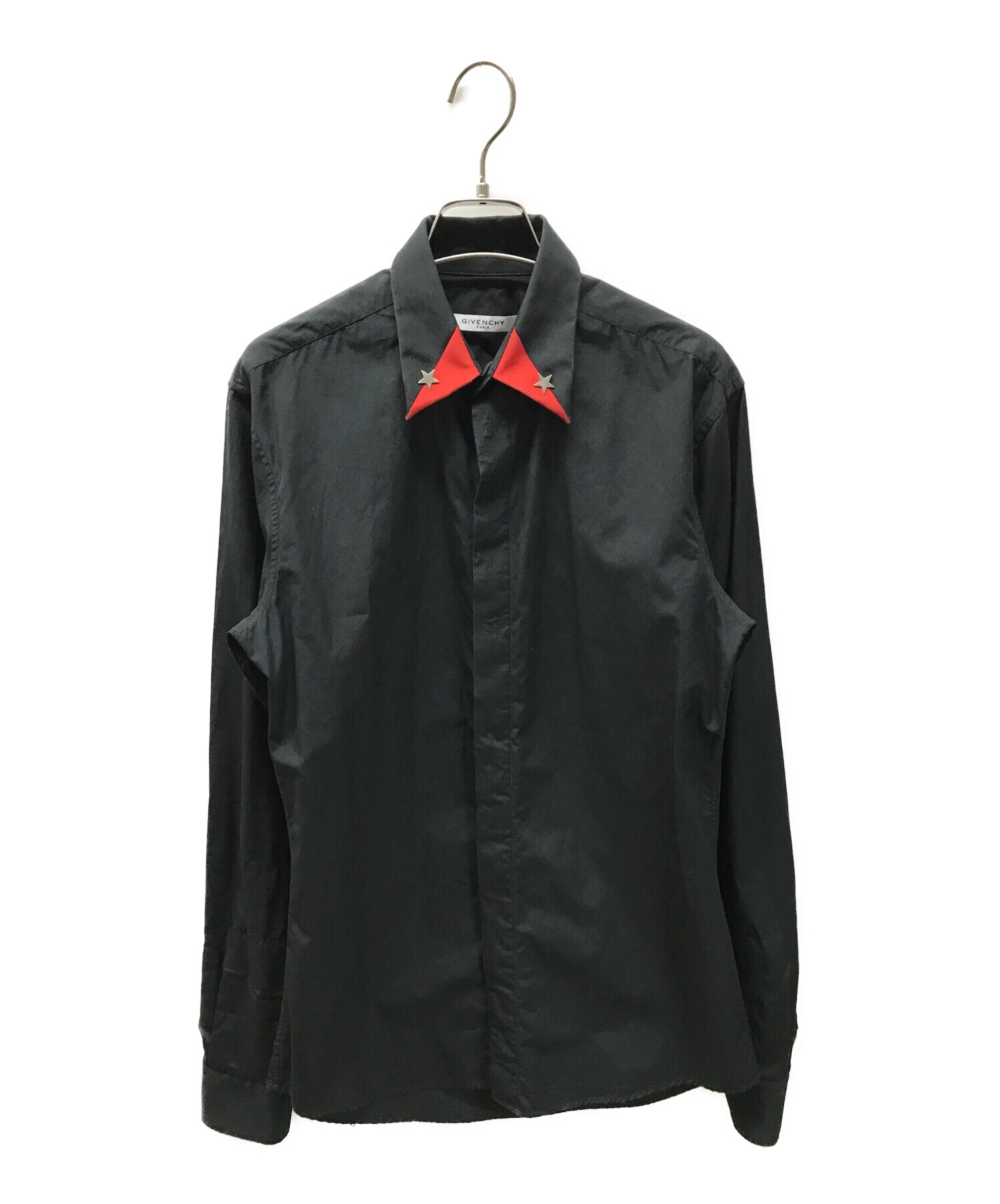 GIVENCHY (ジバンシィ) 襟スタードレスシャツ ブラック サイズ:37