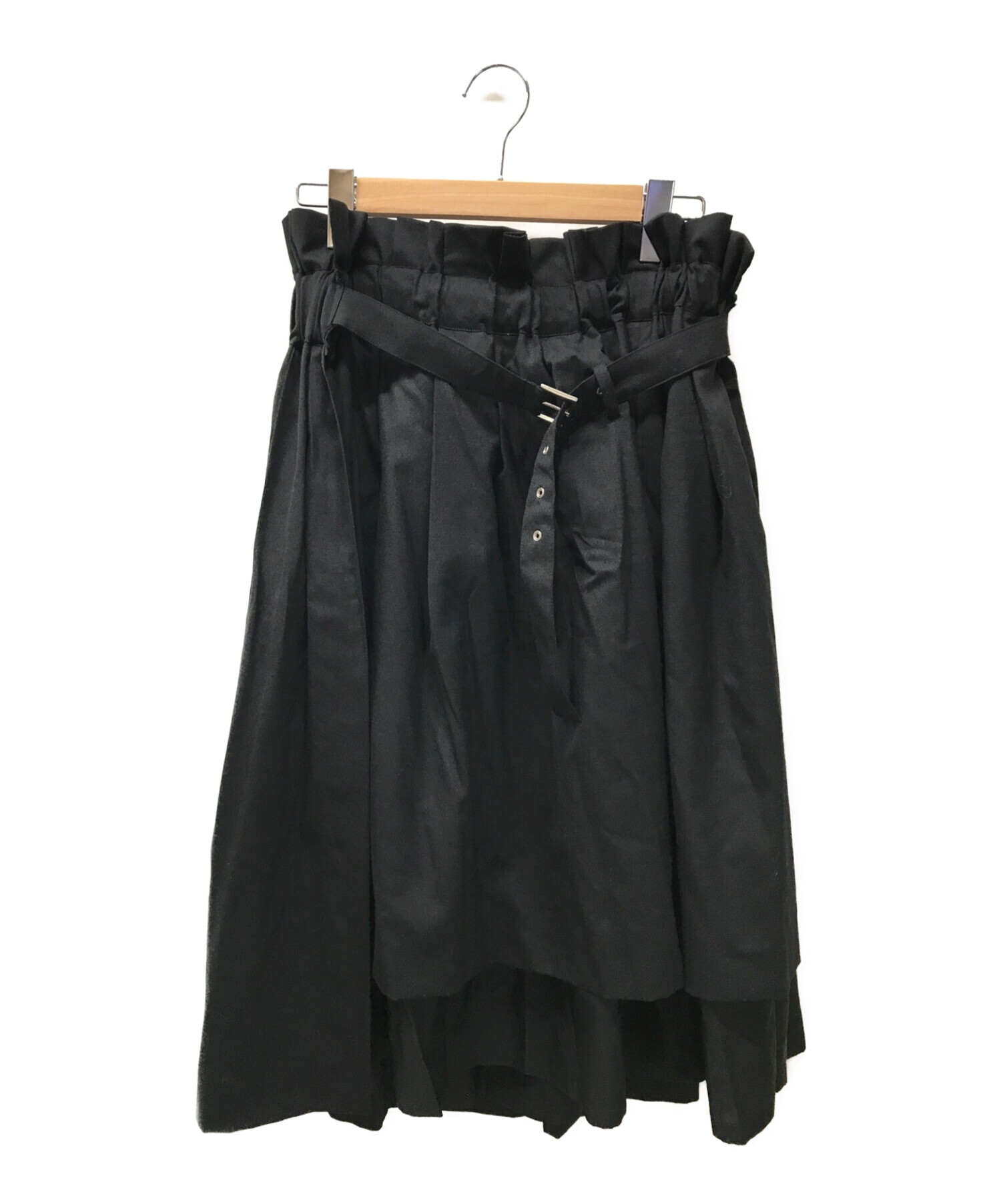 noir kei ninomiya (ノワール ケイ ニノミヤ) プリーツ ラップ スカート ブラック サイズ:S