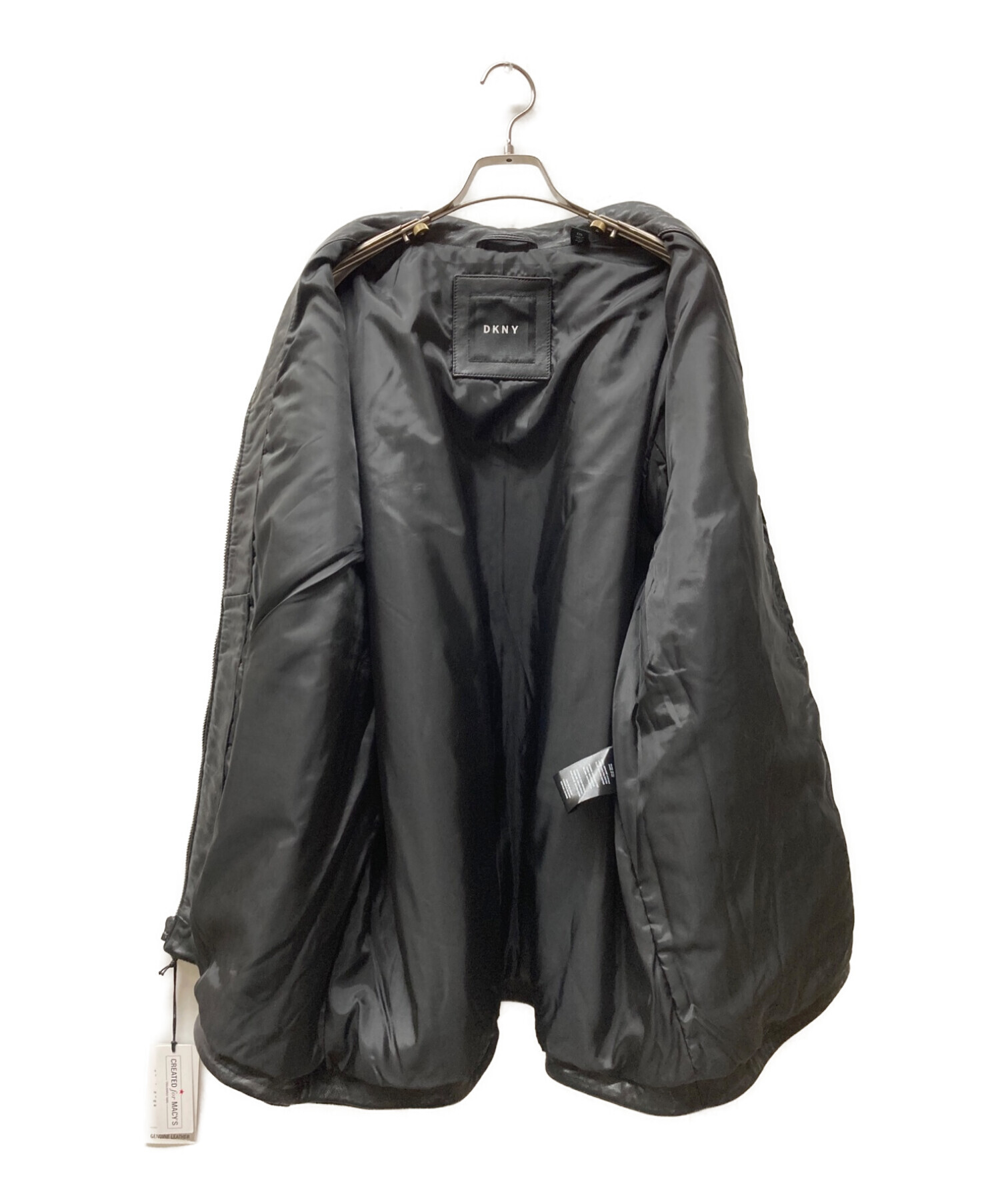 DKNY (ダナキャランニューヨーク) フルジップ ライダースジャケット ブラック サイズ:XXL