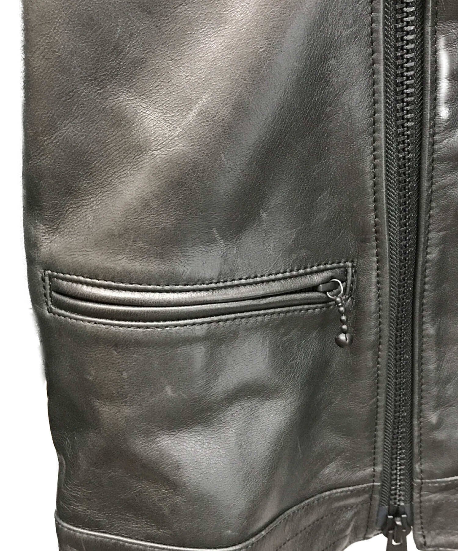 中古・古着通販】s'yte (サイト) Lambskin Leather Double Riders 