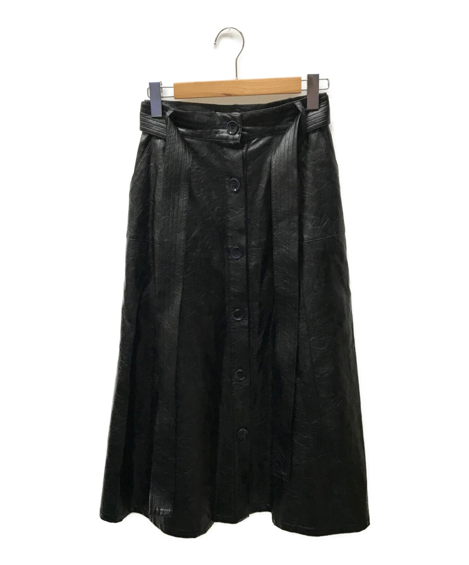 AKIRA NAKA (アキラナカ) Earlene faux leather skirt ブラック サイズ:2