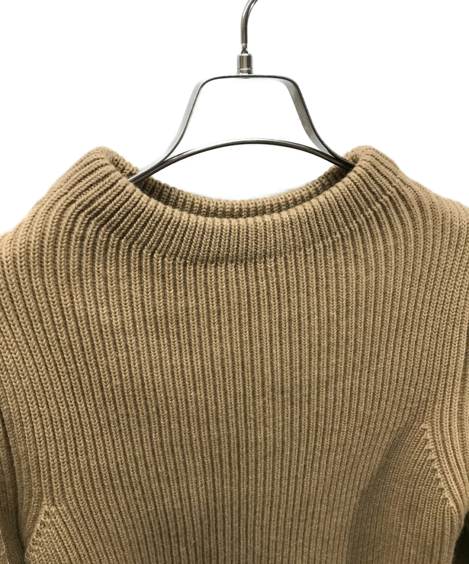 ANDERSEN-ANDERSEN 畦編みセーター M キャメル5G Andersen-Andersen