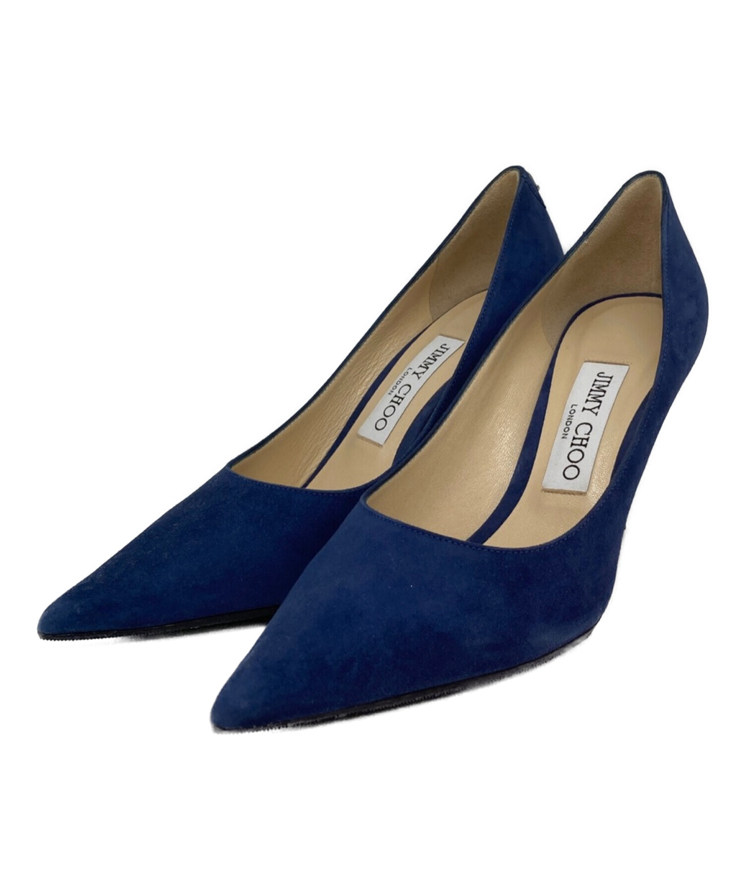 ジミーチュウ　スェードパンプス　ネイビー　36 1/2 JIMMY CHOO スエードパンプス ネイビー 36