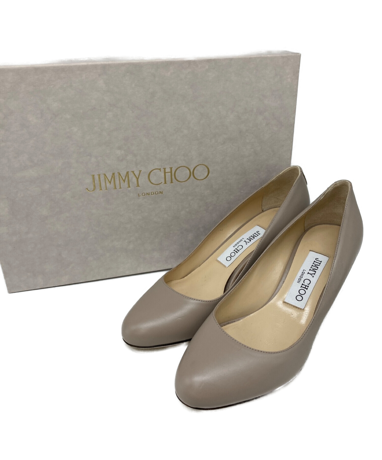 中古・古着通販】JIMMY CHOO (ジミーチュウ) JCヒールロゴパンプス 