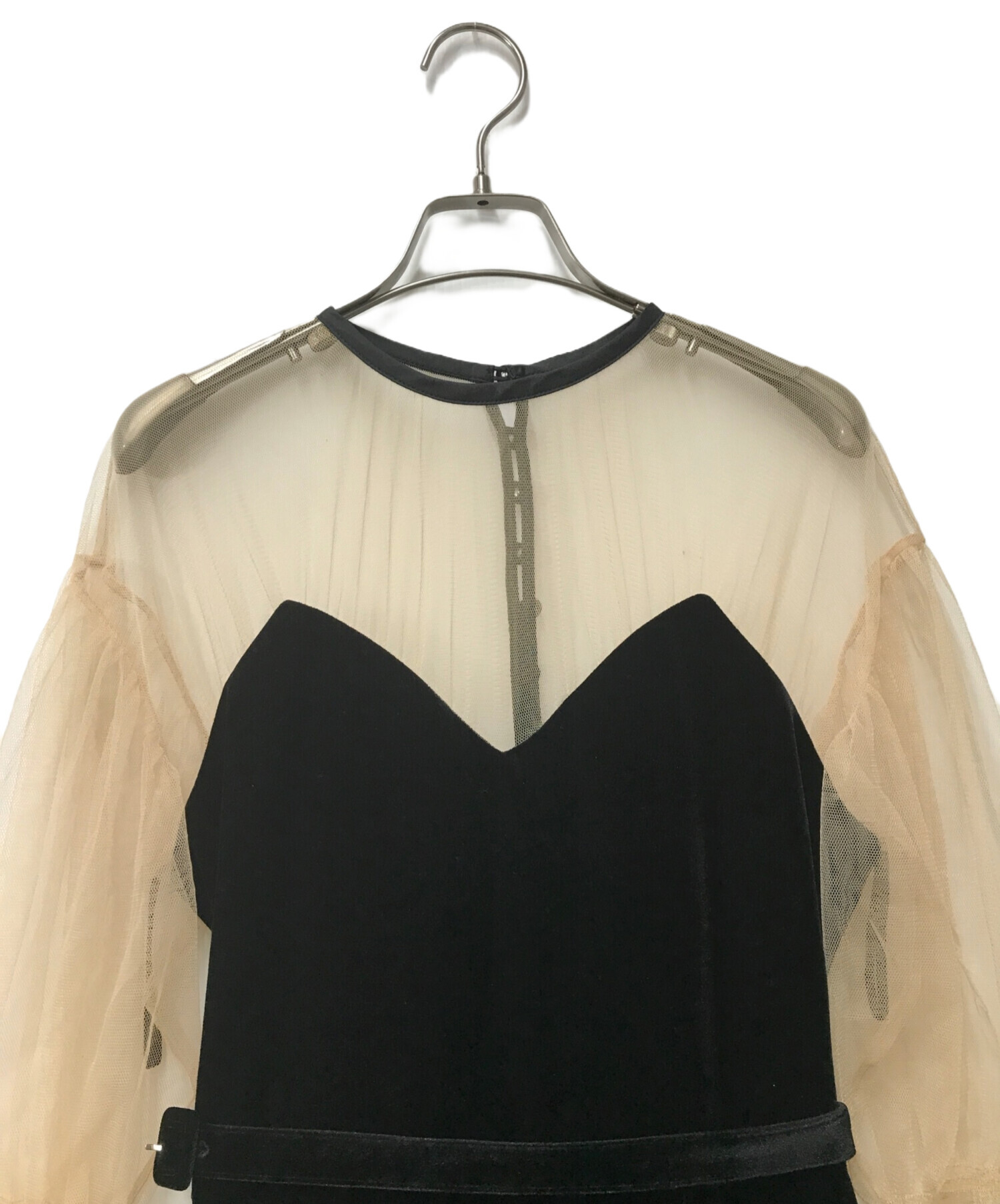 値下げ中☆TULLE SLEEVE TIGHT DRESS M アメリ