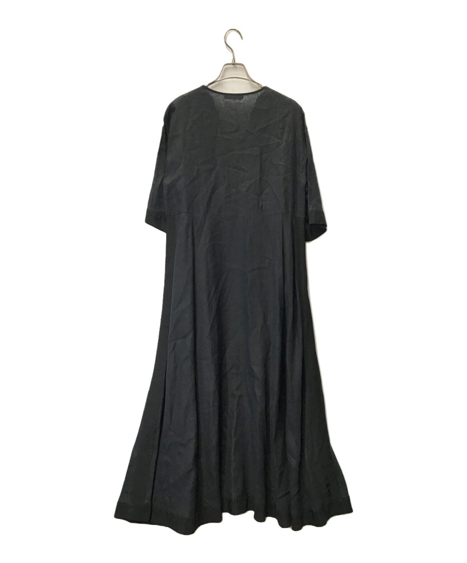 中古・古着通販】EBURE (エブール) リネンVネックワンピース 