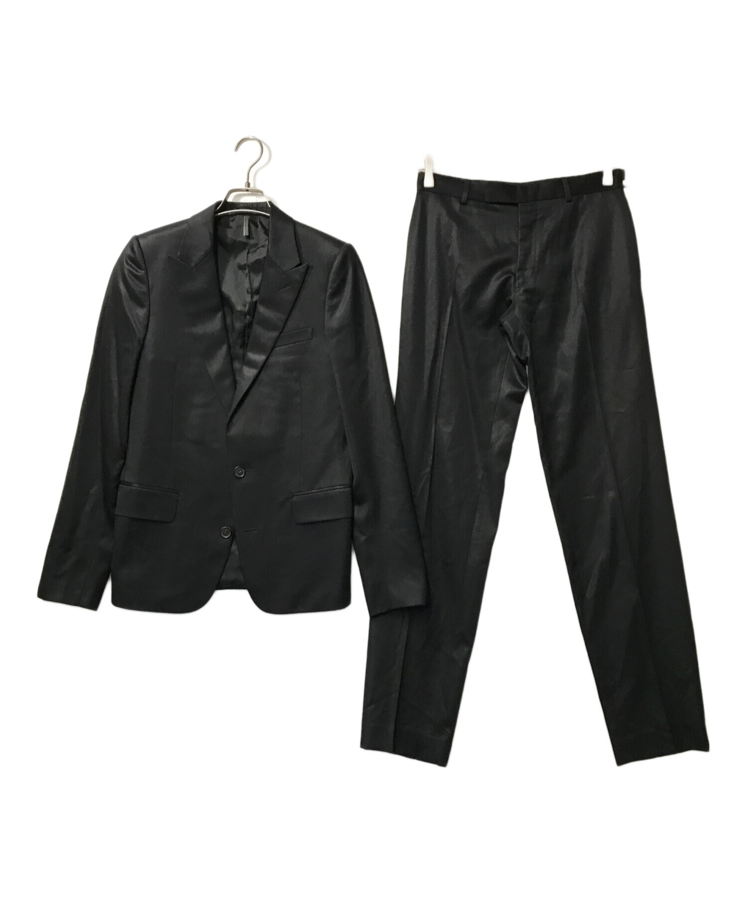 Dior HOMME すた サテンラペルスーツ セットアップ 蝶ネクタイ 44 黒 