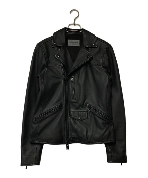 ほぼ未使用 All Saints 任せろ レザーライダースジャケット 黒
