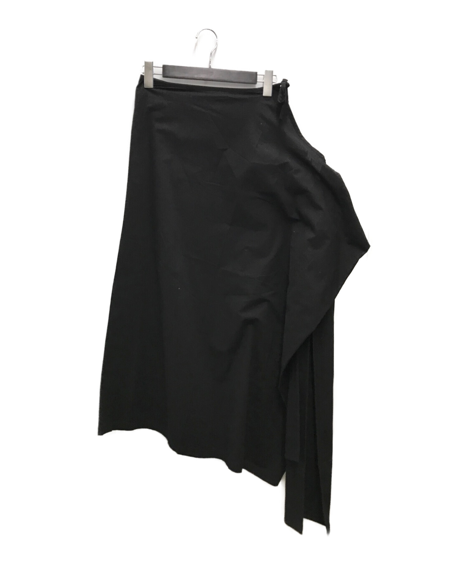 Yohji Yamamoto FEMME (ヨウジヤマモトファム) デザイン変形リボン巻きスカート ブラック サイズ:2