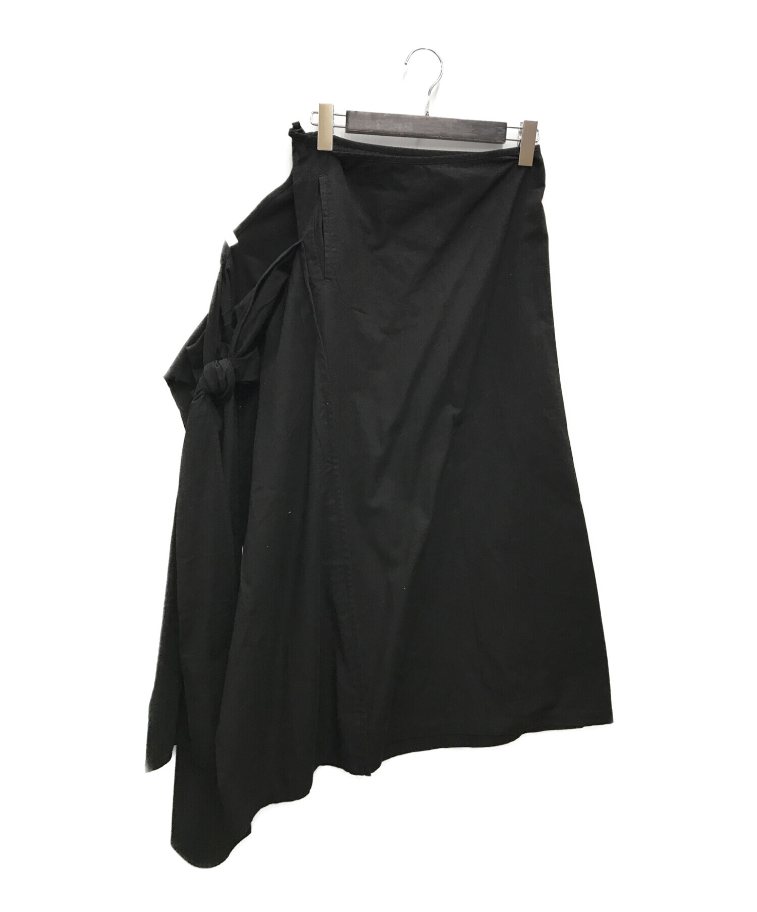 Yohji Yamamoto FEMME (ヨウジヤマモトファム) デザイン変形リボン巻きスカート ブラック サイズ:2