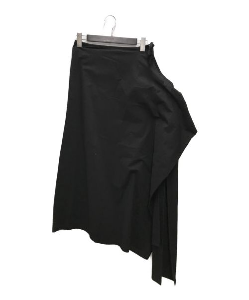 美品 ヨウジヤマモト Yohji Yamamoto スカート ニット リボン ウール オーバーサイズ ローゲージ FY-K25-905 ボトムス レディース M ブラック/ホワイト