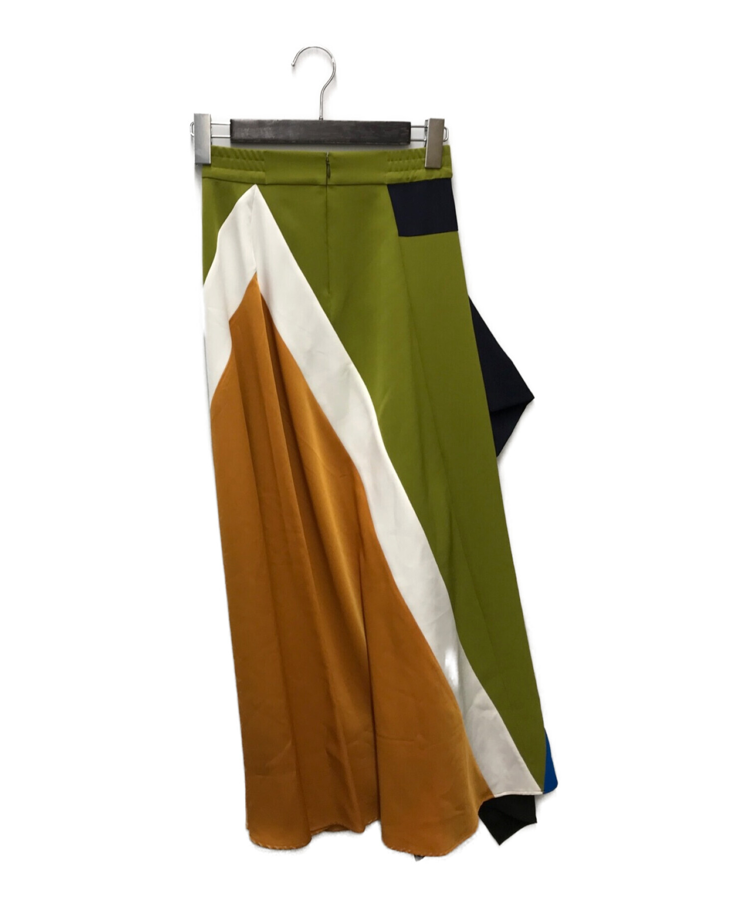 UN3D. (アンスリード) マルチカラーラインスカート ライム サイズ:SIZE 36 未使用品