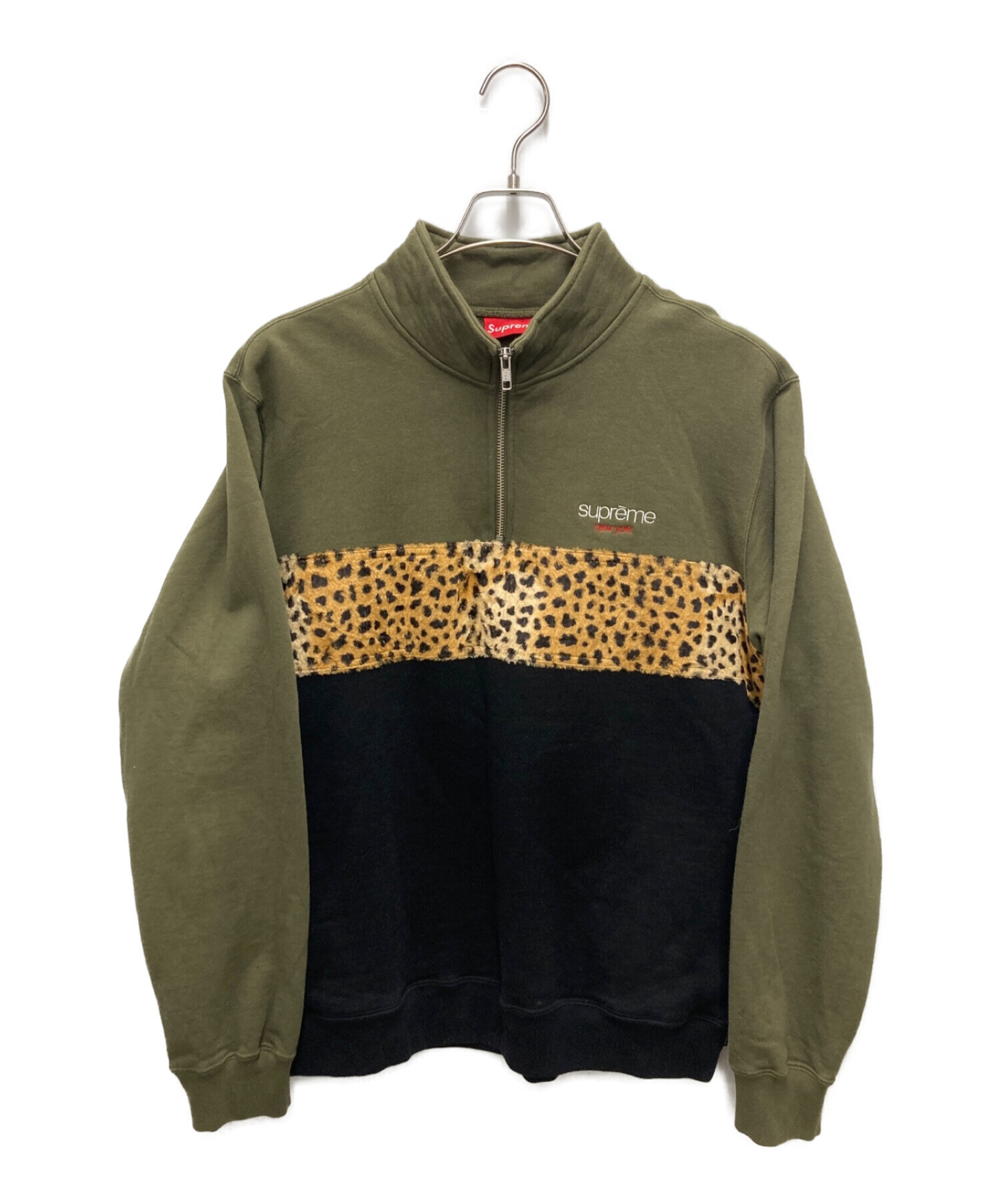 【完売品】supreme Leopard Half Zip Sweatshirt