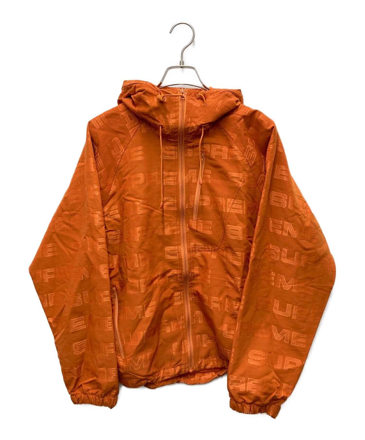 SUPREME (シュプリーム) ロゴリップストップフーデットトラックジャケット オレンジ サイズ:M
