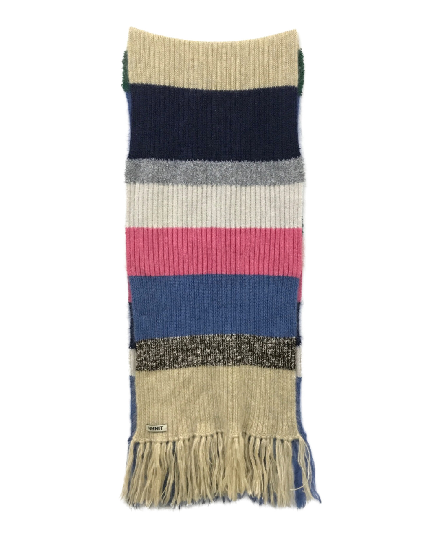 nknit マフラー mix stripe big KNIT scarf-