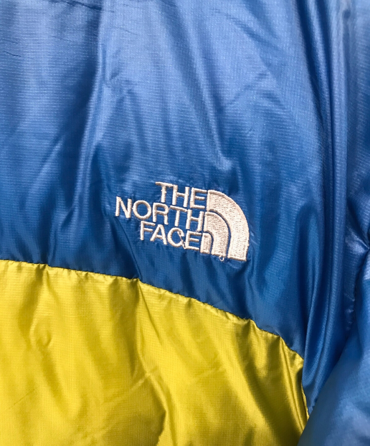THE NORTH FACE (ザ ノース フェイス) アコンカグアフーディー ブルー×カーキ サイズ:XL
