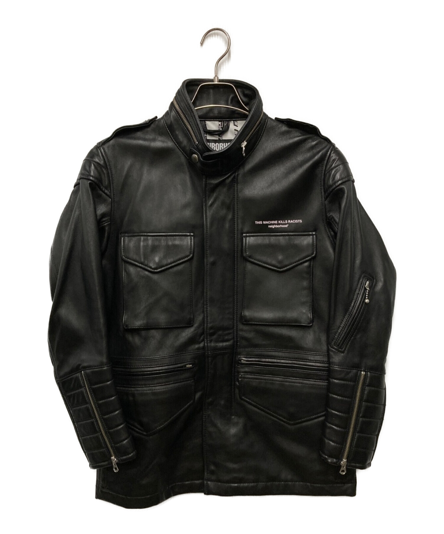 NEIGHBORHOOD (ネイバーフッド) レザージャケット 18AW M-65 EM/SL-JKT ブラック サイズ:S