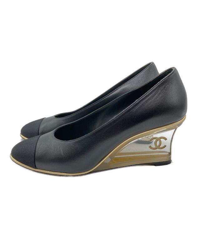 シャネル パンプス ウエッジソール CHANEL シャネルパンプス37 1/2 ウェッジソール