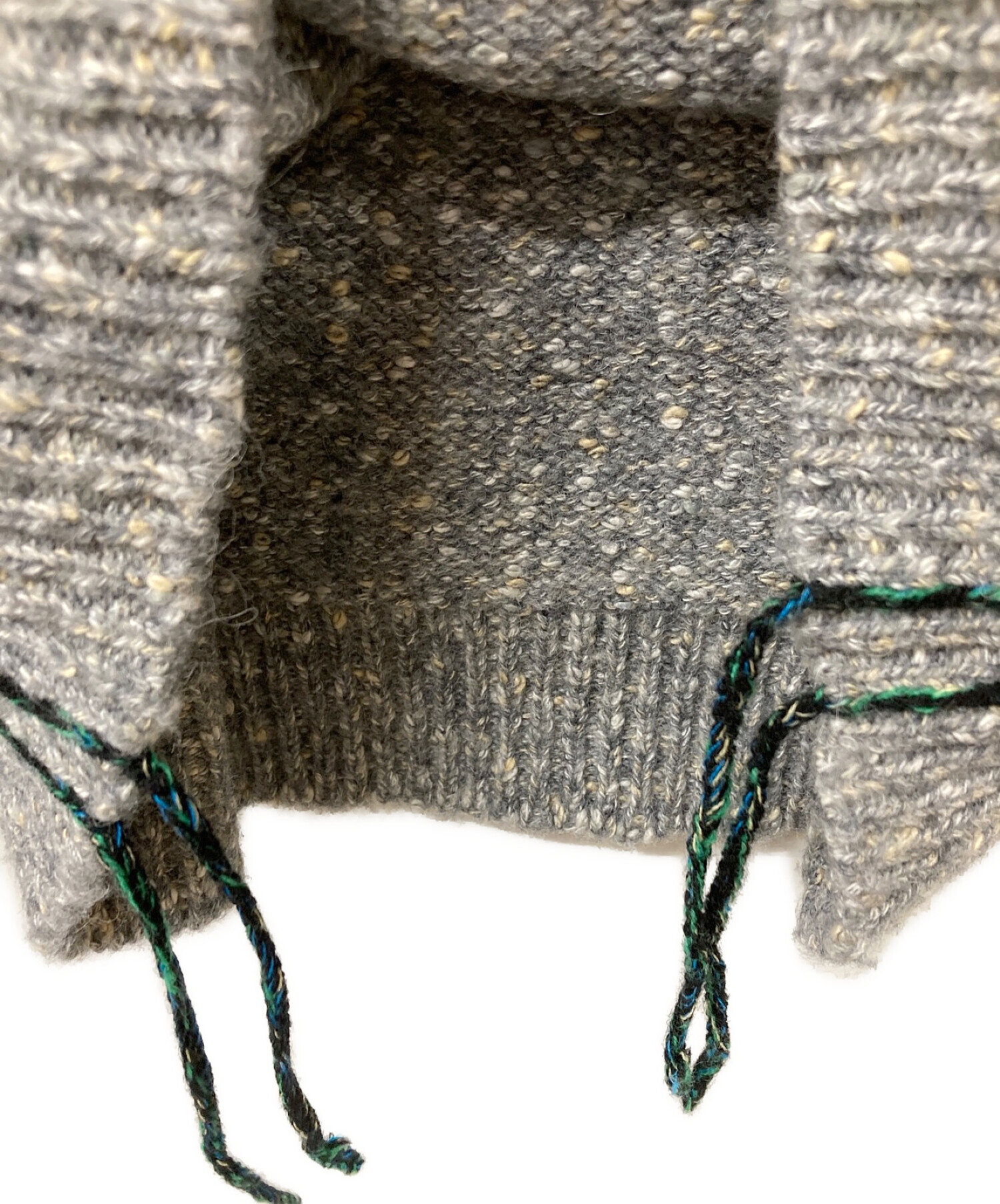 soduk (スドーク) 22AW stitching nep yarn knit topステッチネップヤーンニットトップ グレー サイズ:Free