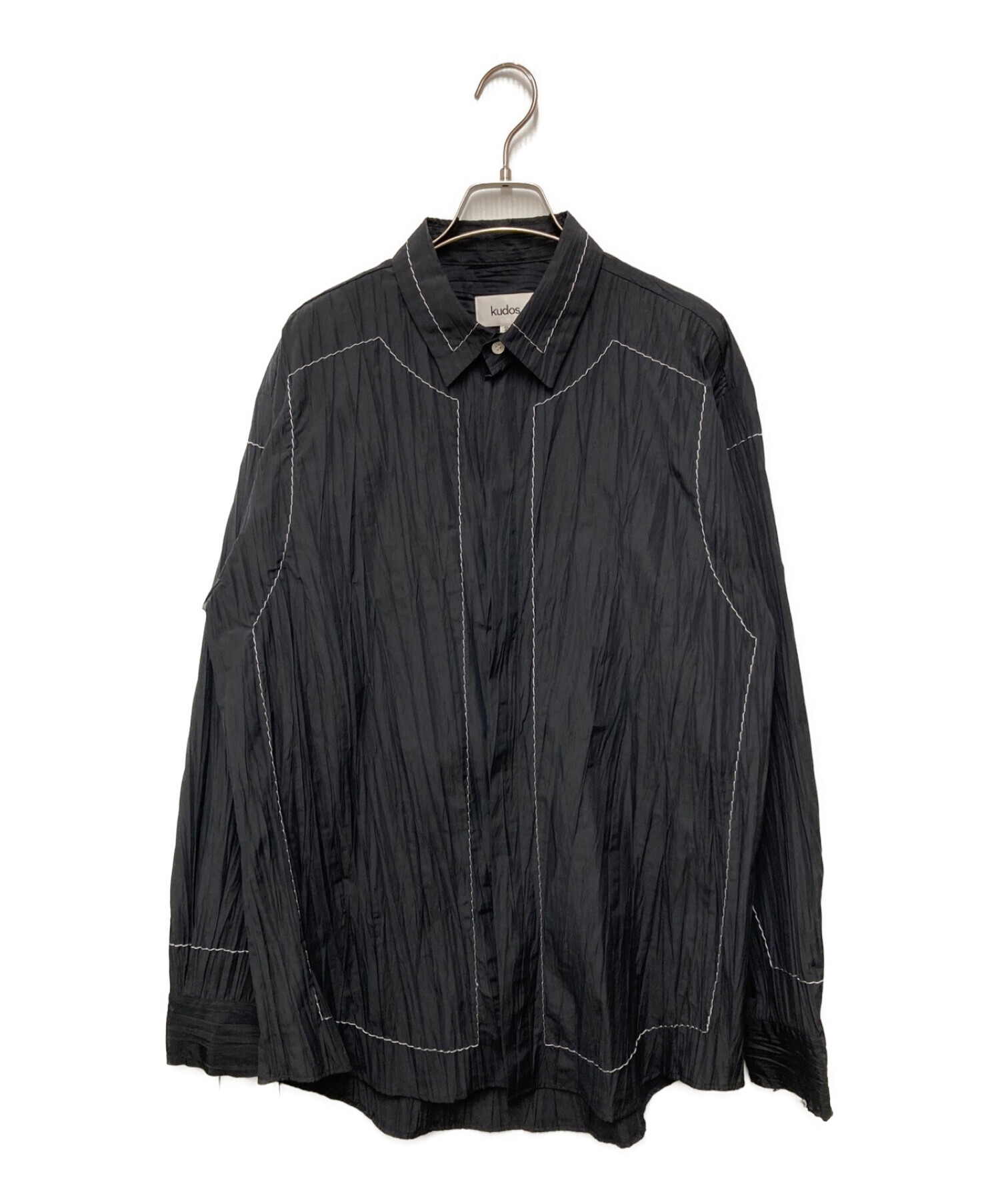 kudos (クードス) 20AW BE UNIQUE SHIRT ランダムプリーツシャツ ブラック サイズ:2