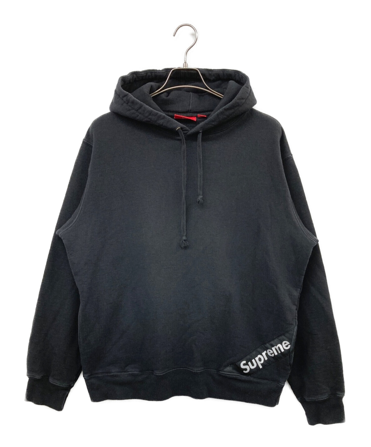 SUPREME (シュプリーム) 18SS Corner Label Hooded Sweatshirt コーナーラベルフーデッドパーカー ブラック  サイズ:Ｌ