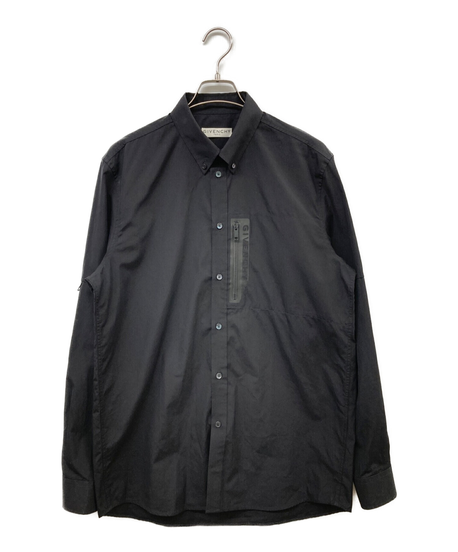 GIVENCHY (ジバンシィ) ジップポケットシャツ ブラック サイズ:41