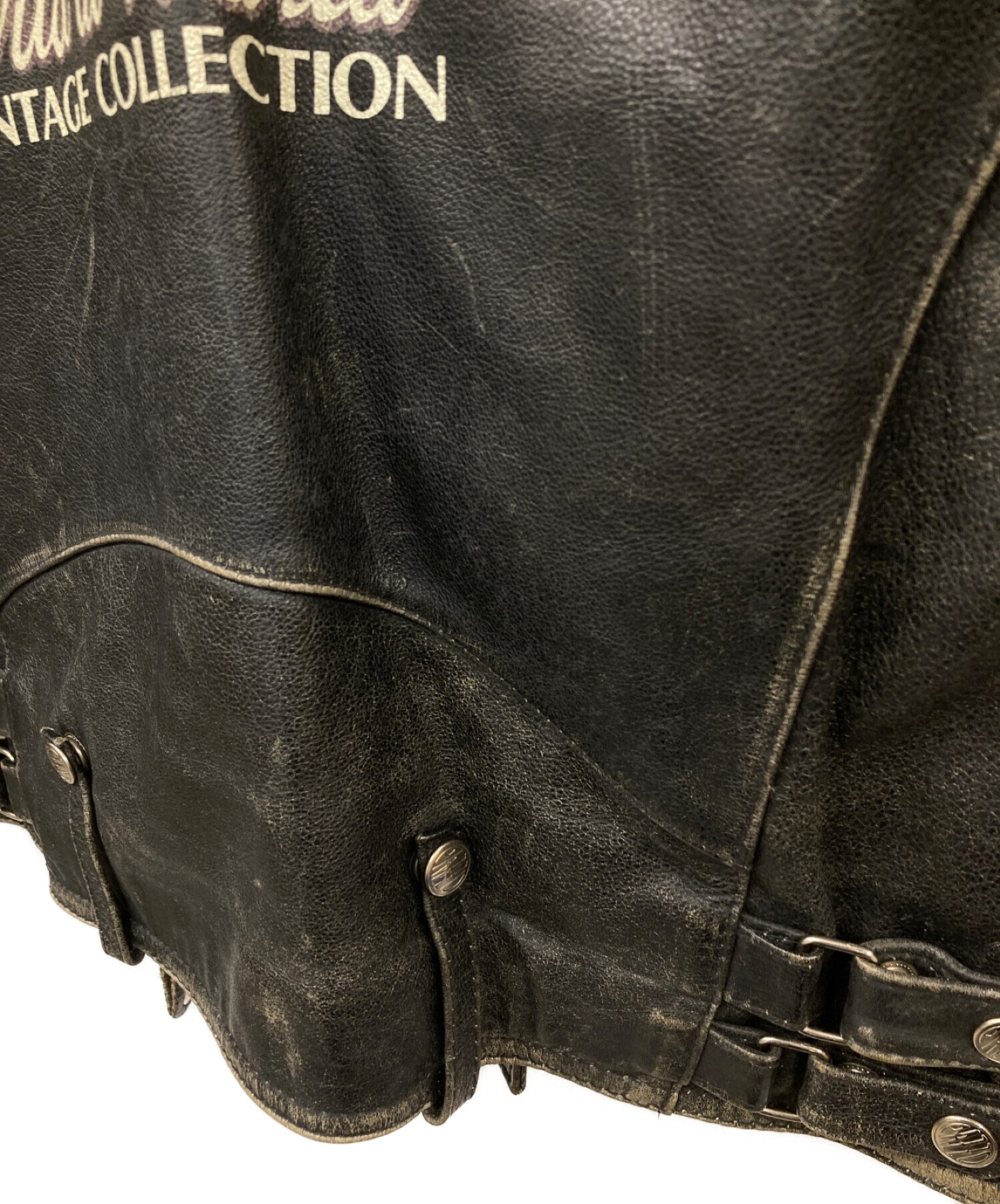 PAZZO (パッゾ) インディアンプリントダブルライダースジャケット ブラック サイズ:L