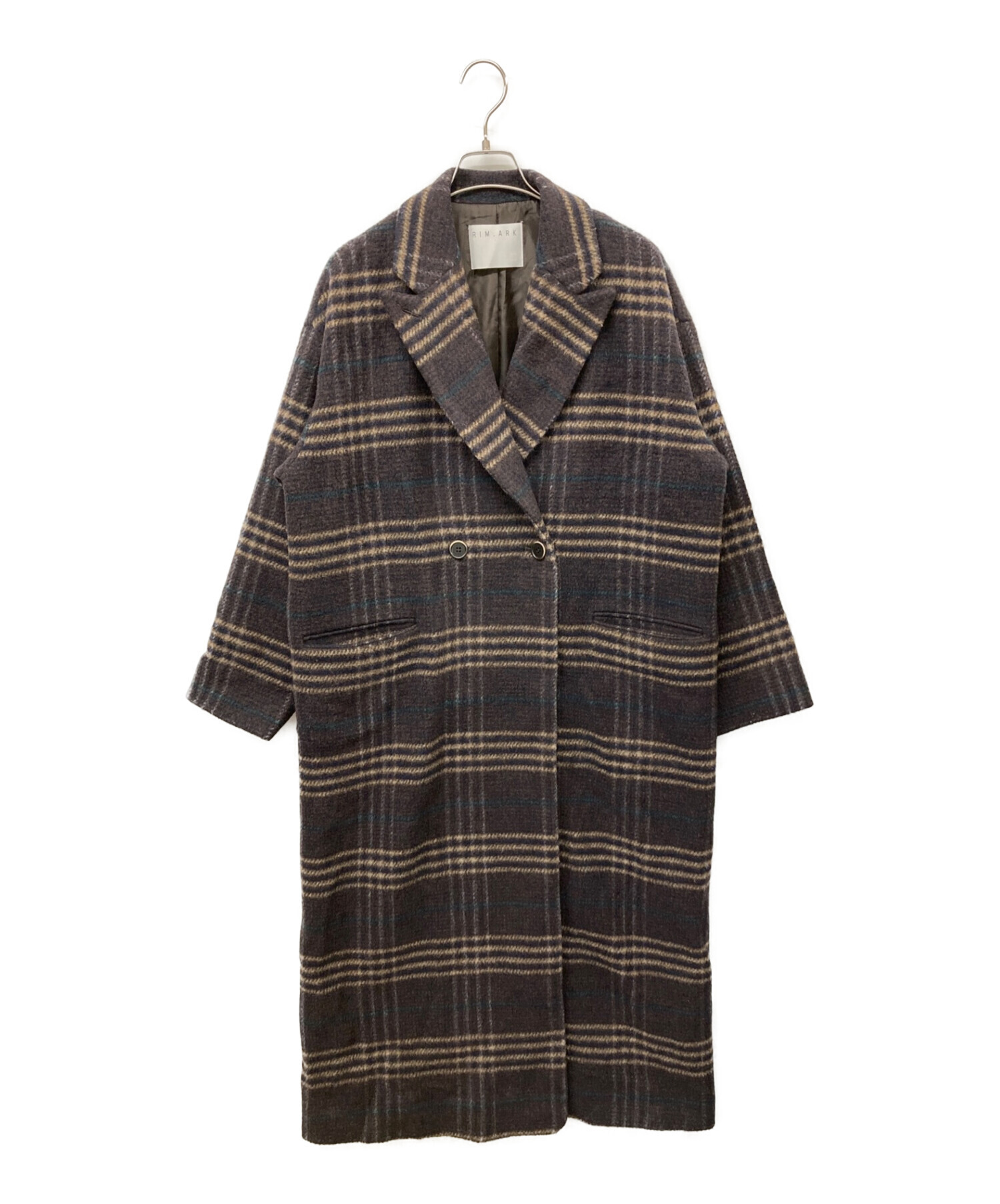 RIM.ARK (リムアーク) 21AW RECYCLE WOOL CHECK OVER CT ブラウン サイズ:38