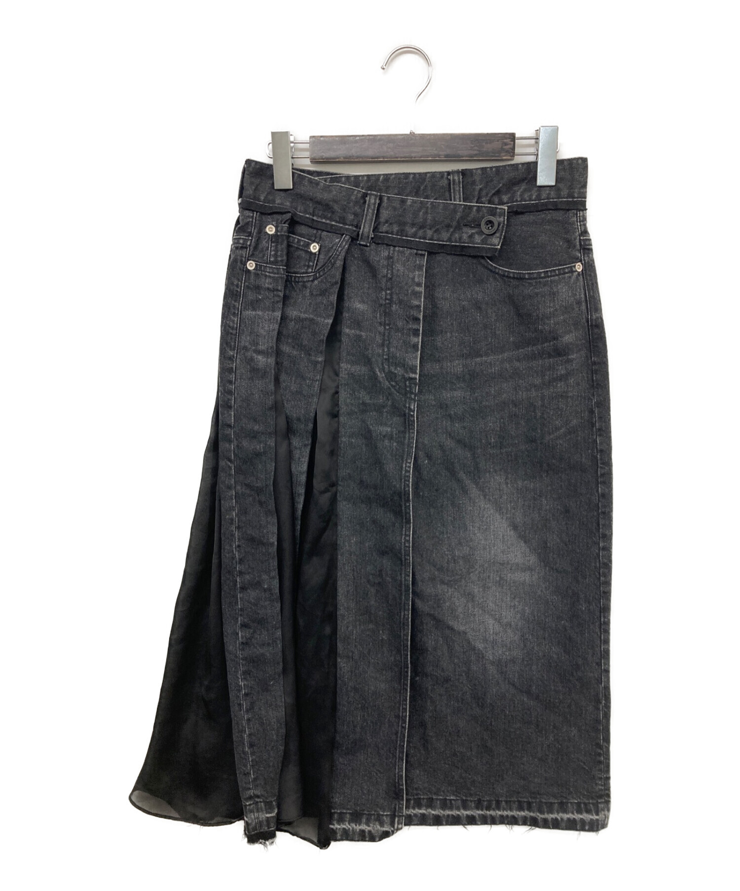 中古・古着通販】sacai (サカイ) 切替ラップデニムスカート インディゴ  