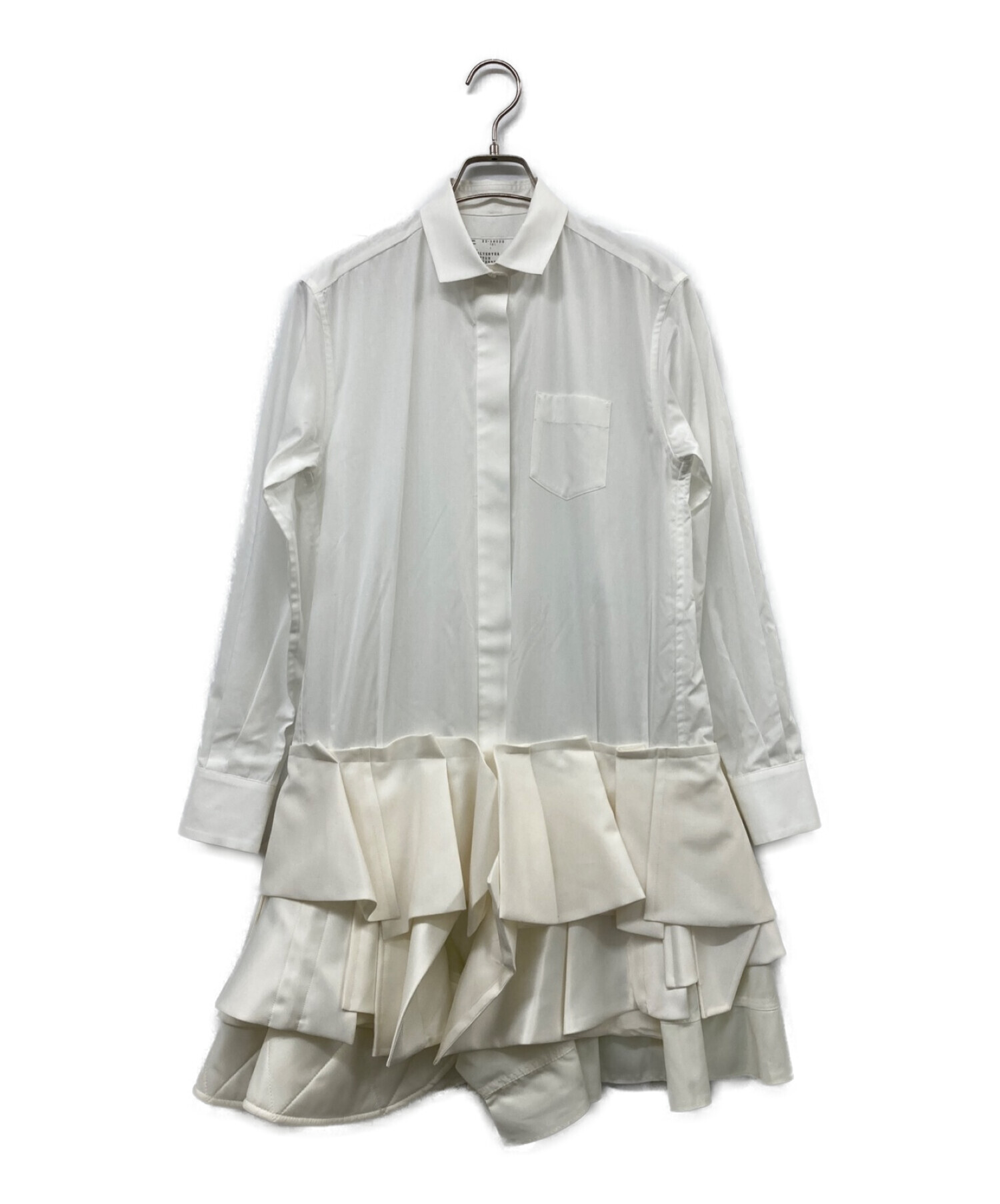 sacai (サカイ) 22SS SUITING MIX POPLIN DRESS ホワイト サイズ:1