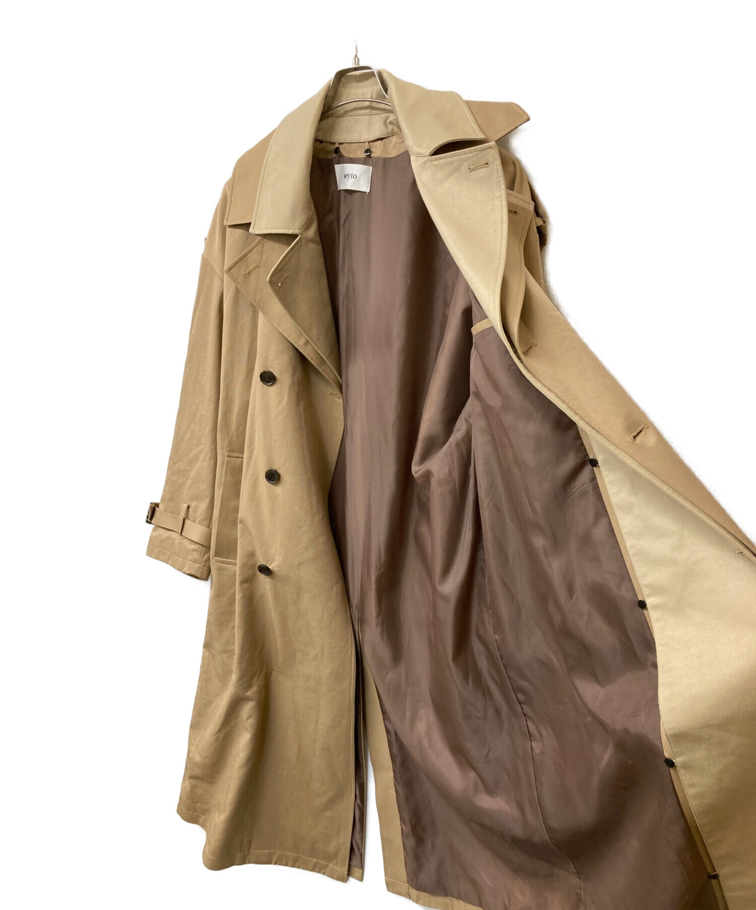 中古・古着通販】seyto (セイト) Two tone layered trench coat