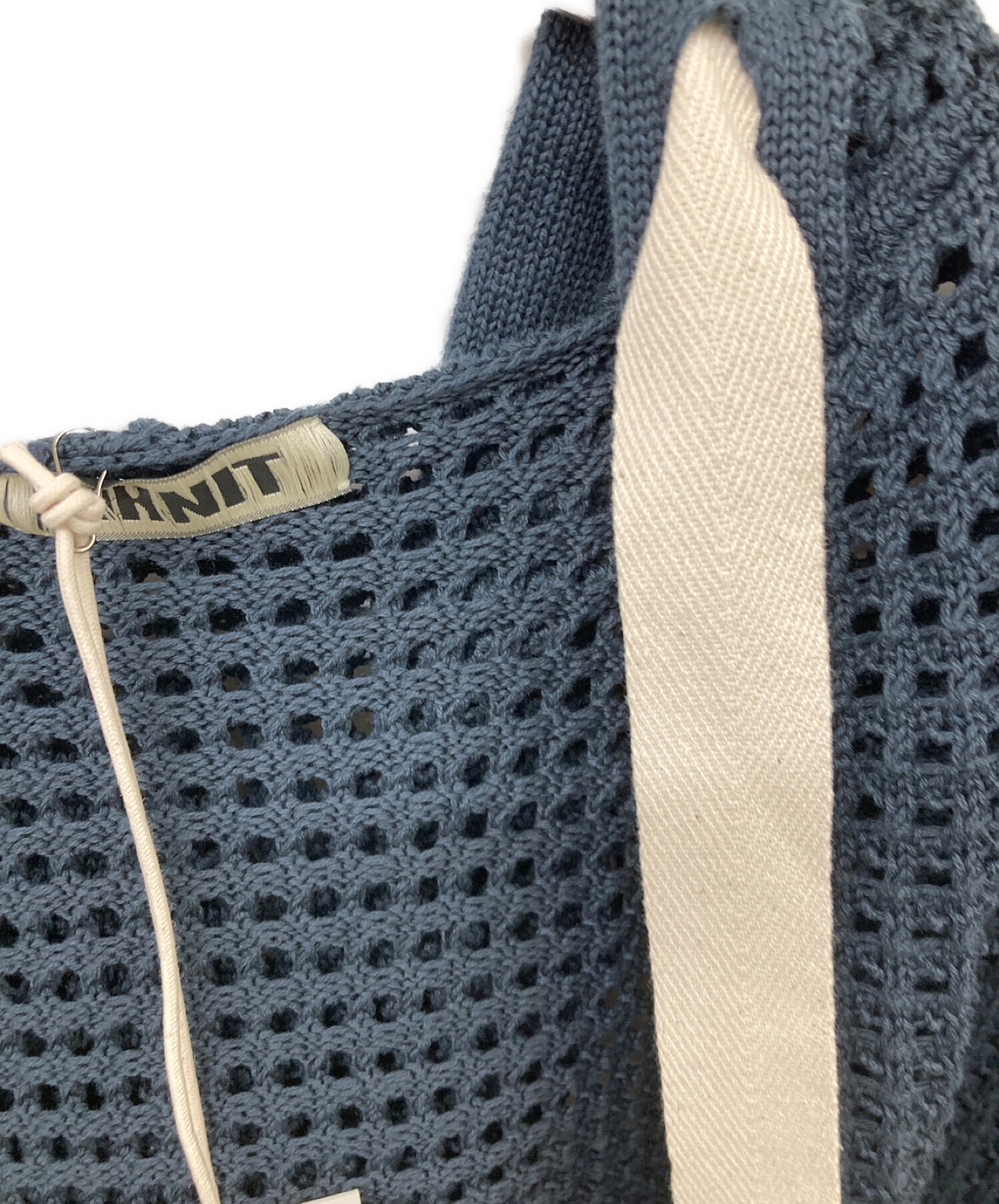 中古・古着通販】NKNIT (ンニット) mesh knit zip hoodie ネイビー 