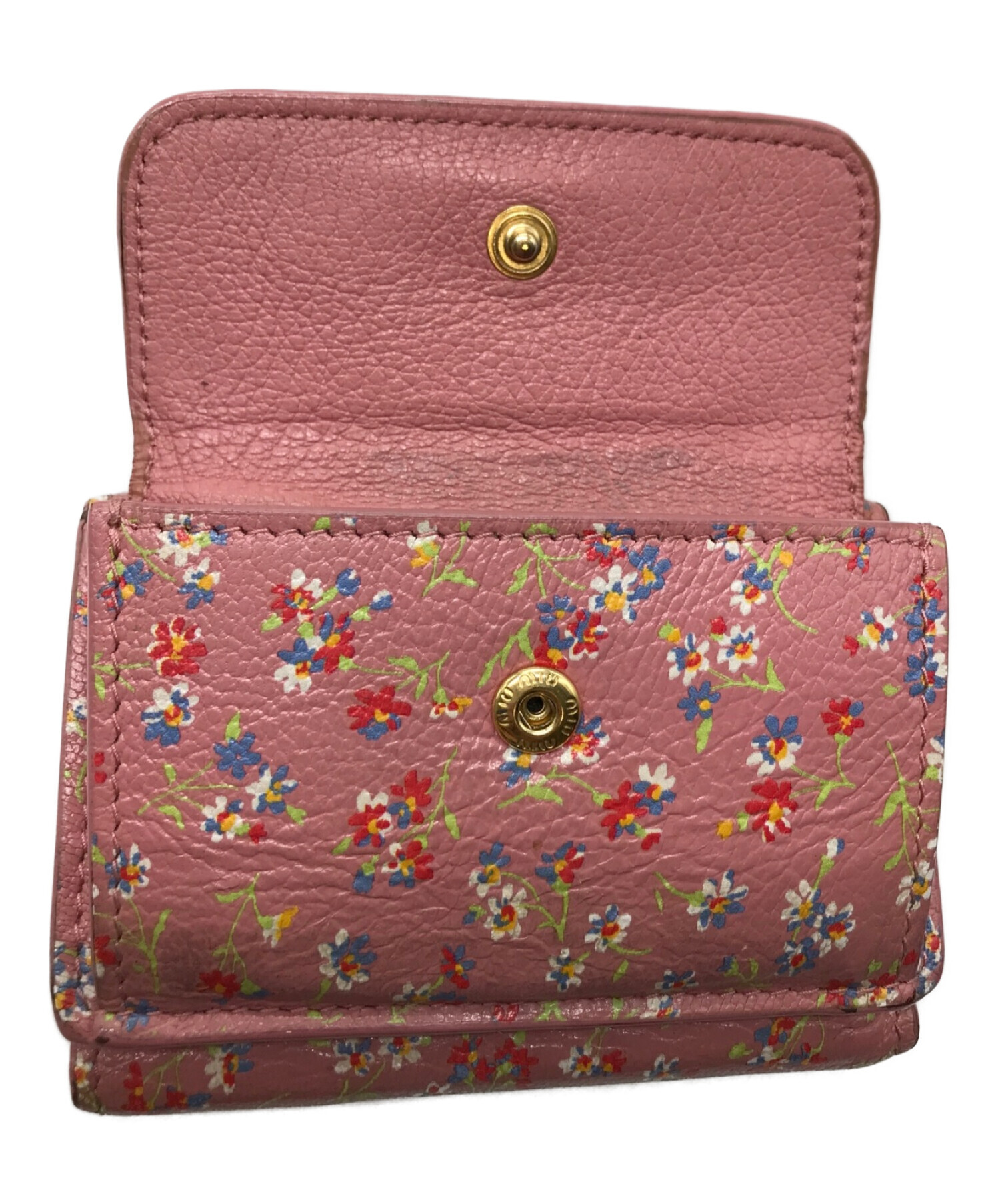 中古・古着通販】MIU MIU (ミュウミュウ) 花柄ミニウォレット ピンク  