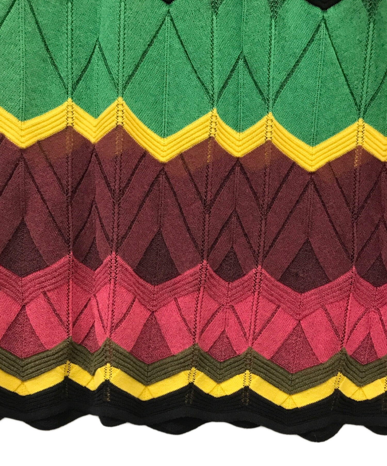 中古・古着通販】MISSONI (ミッソーニ) ジグザグ総柄ニットワンピース 