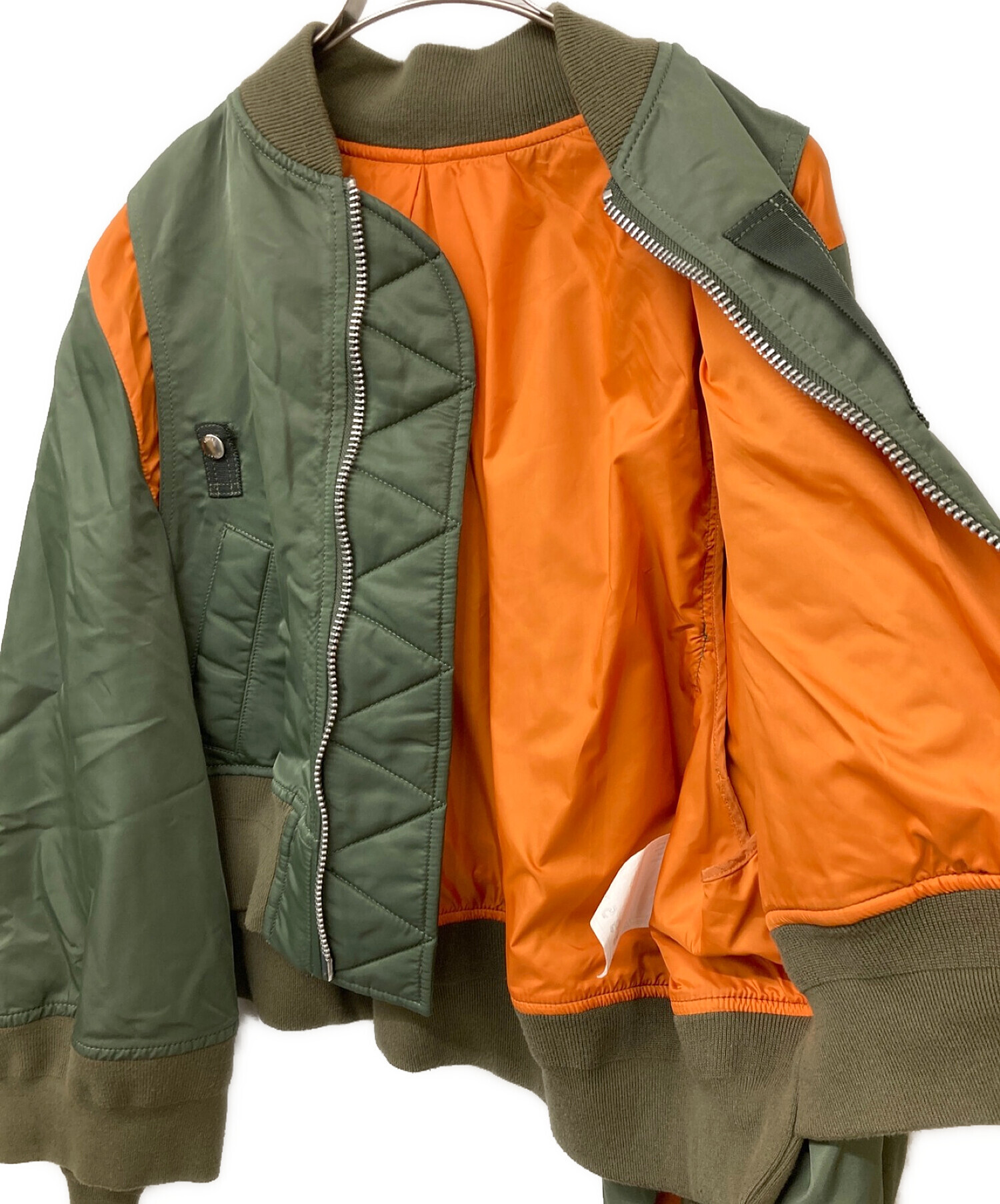 中古・古着通販】sacai (サカイ) 袖スリットMA-1ジャケット カーキ 