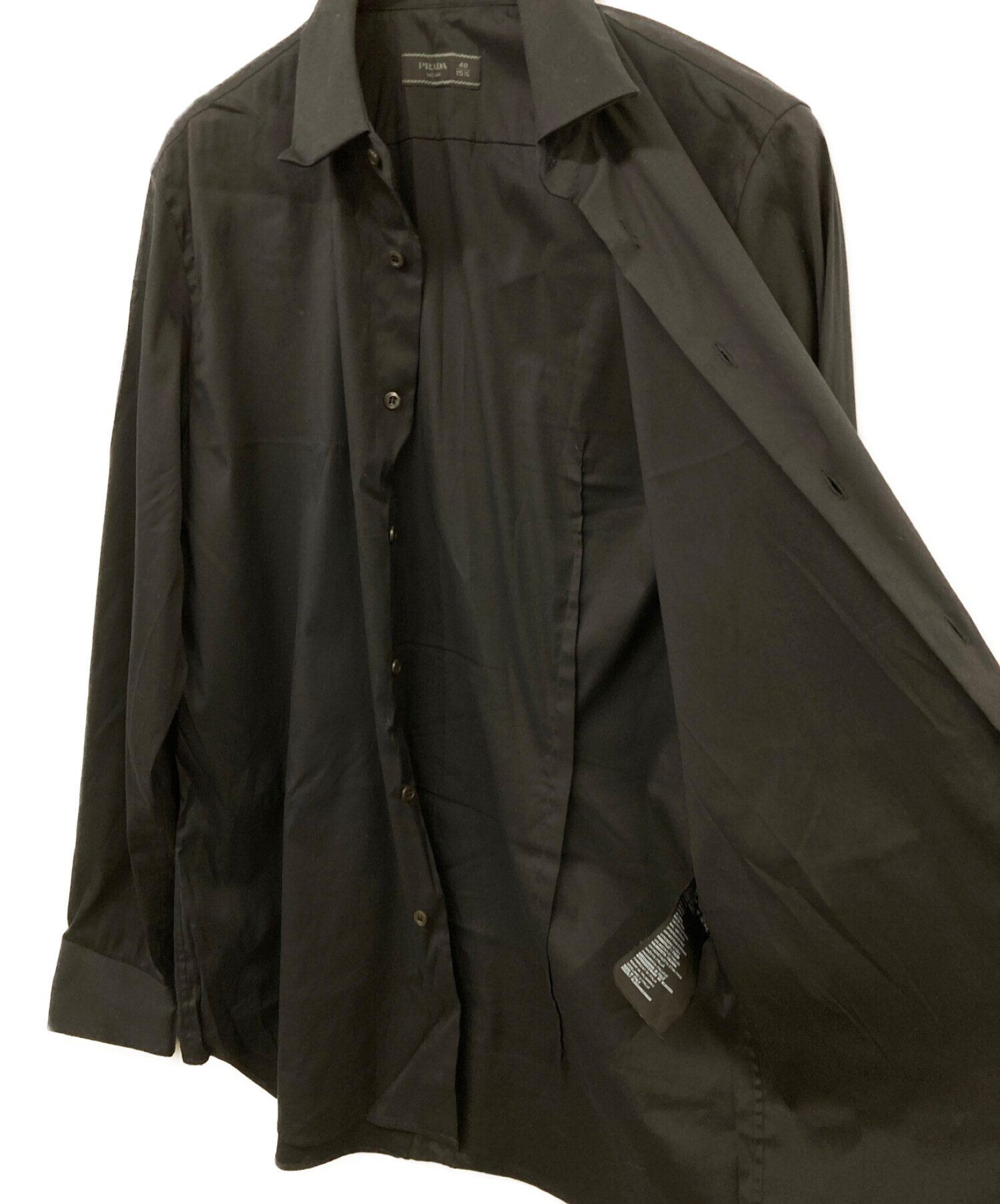 PRADA (プラダ) ストレッチシャツ ブラック サイズ:40