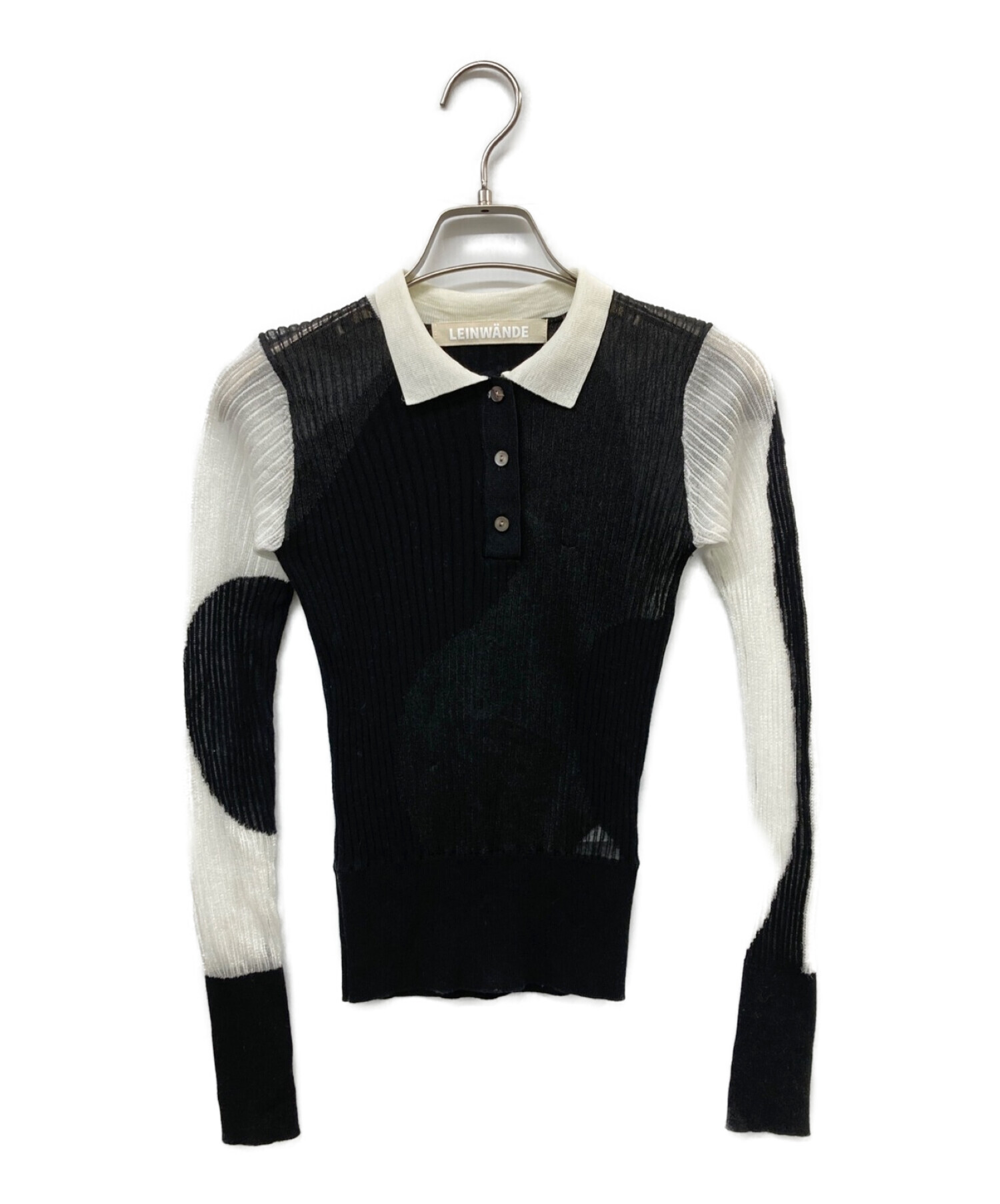 leinwande ラインヴァンドintersia knitted polo
