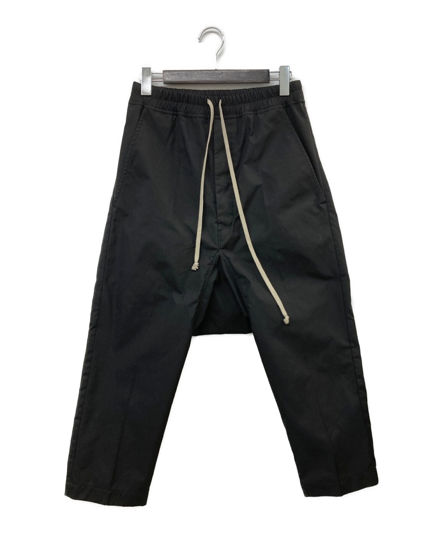 RICK OWENS (リック オウエンス) 23SS Drawstring Cropped Pants ドローストリングクロップドパンツ ブラック  サイズ:44