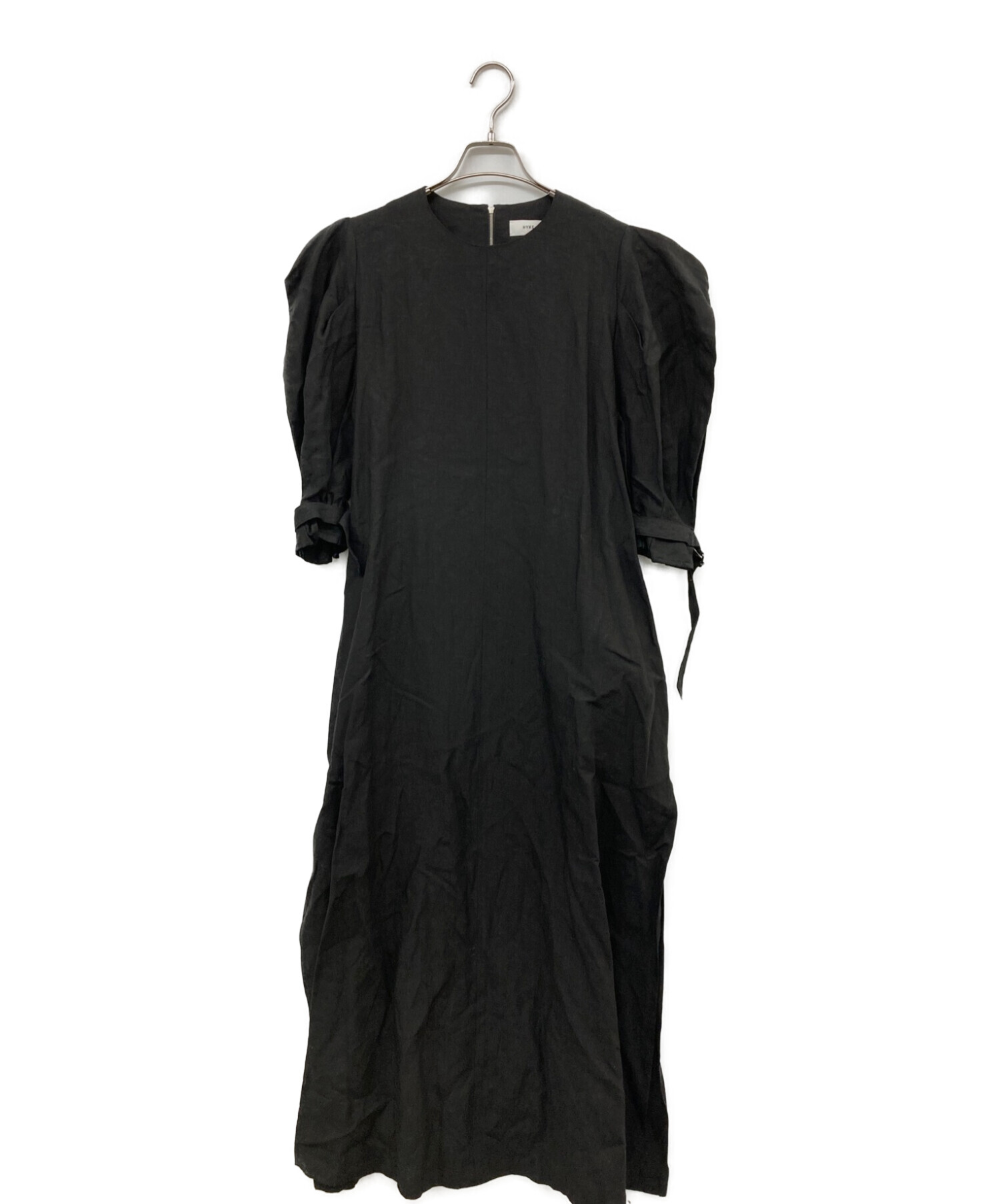 中古・古着通販】HYKE (ハイク) LINEN SHORT SLEEVE MAXI ブラック  