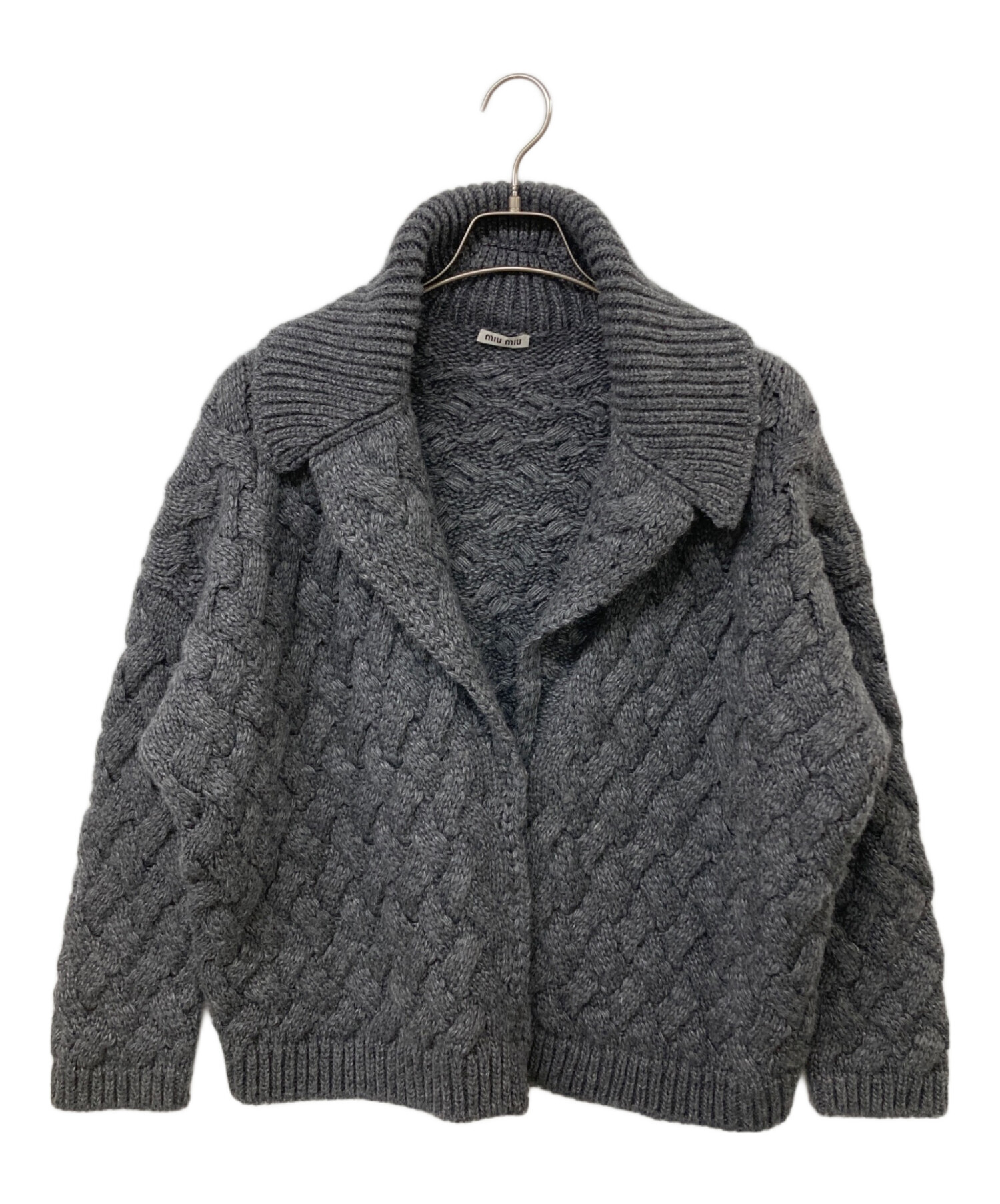 中古・古着通販】MIU MIU (ミュウミュウ) ケーブルニットカーディガン  