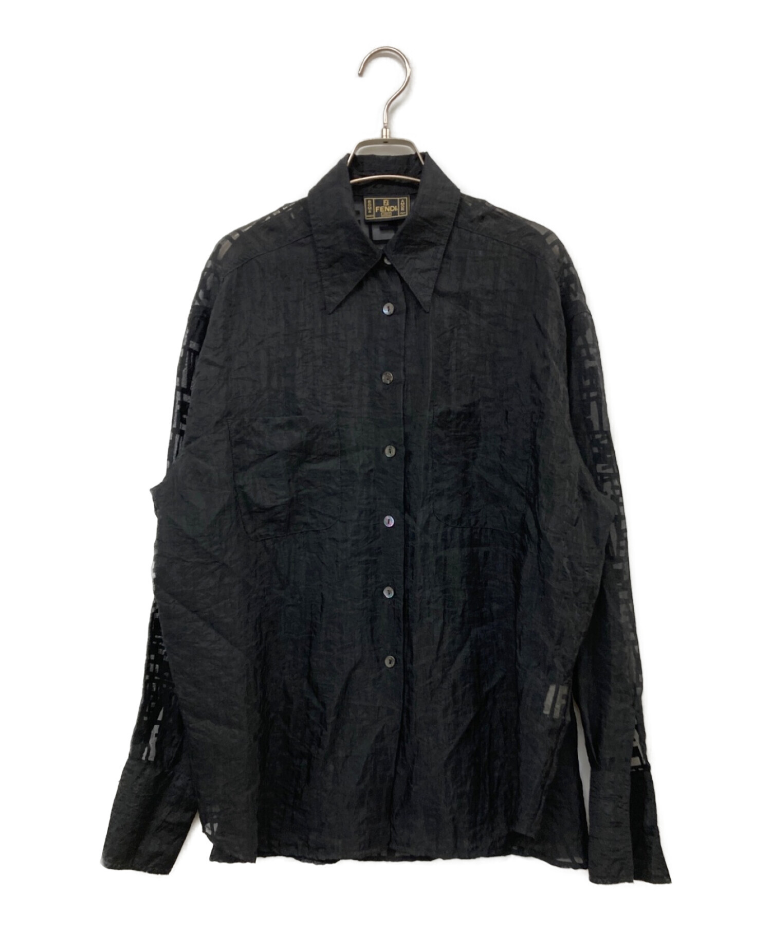 中古・古着通販】FENDI (フェンディ) ズッカ柄シアー総柄ブラウス 