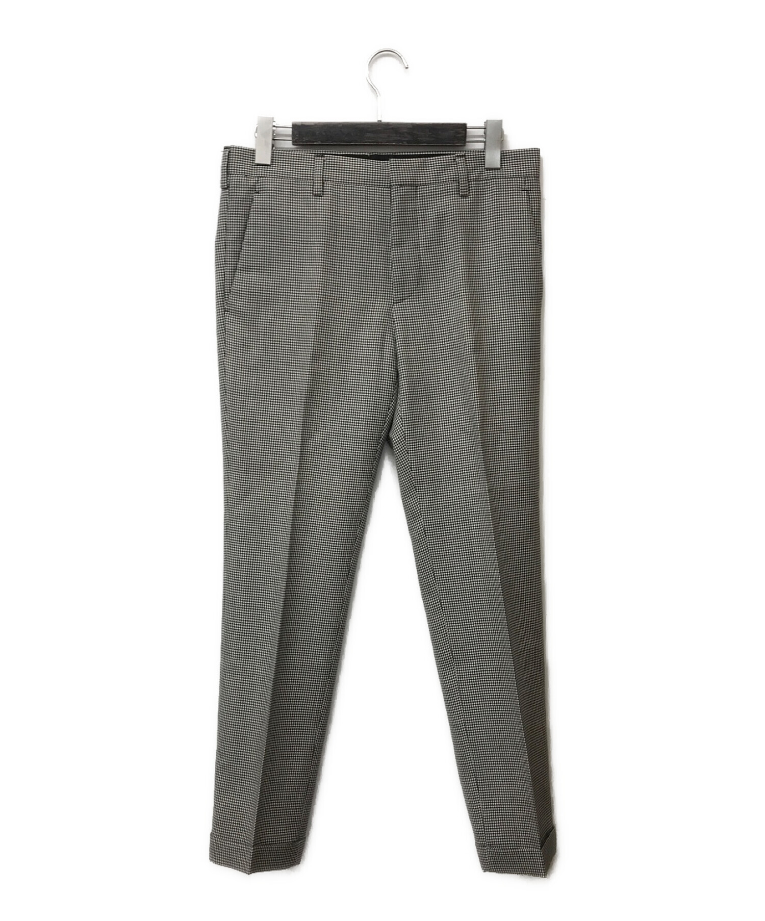 中古・古着通販】PRADA (プラダ) 千鳥柄 モヘアスリムフィット パンツ  