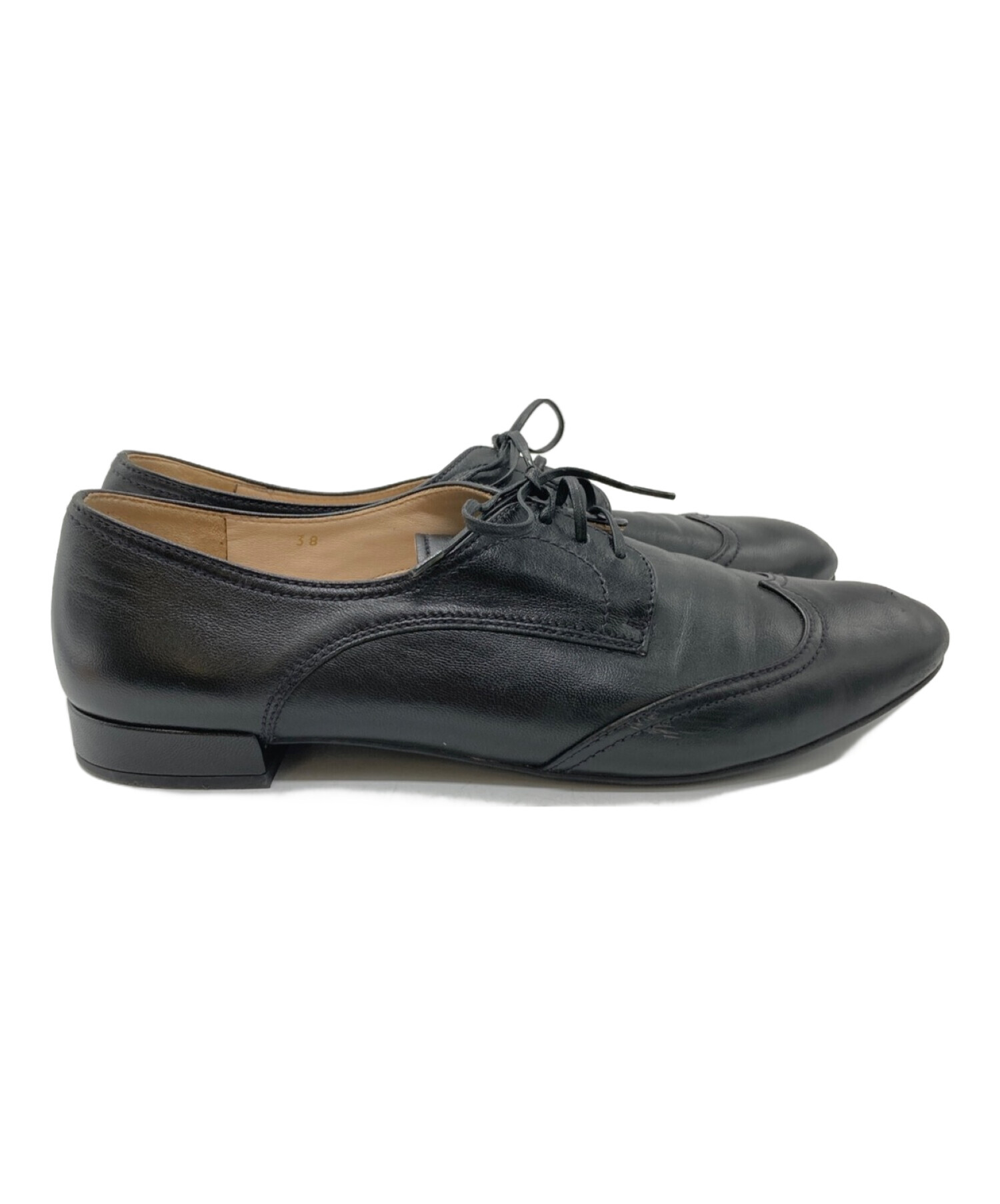 中古・古着通販】PRADA (プラダ) ウィングチップシューズ ブラック 