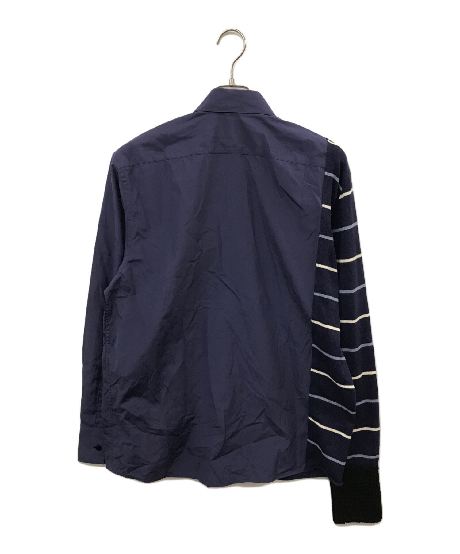 中古・古着通販】MARNI (マルニ) ニットドッキングシャツ ネイビー 