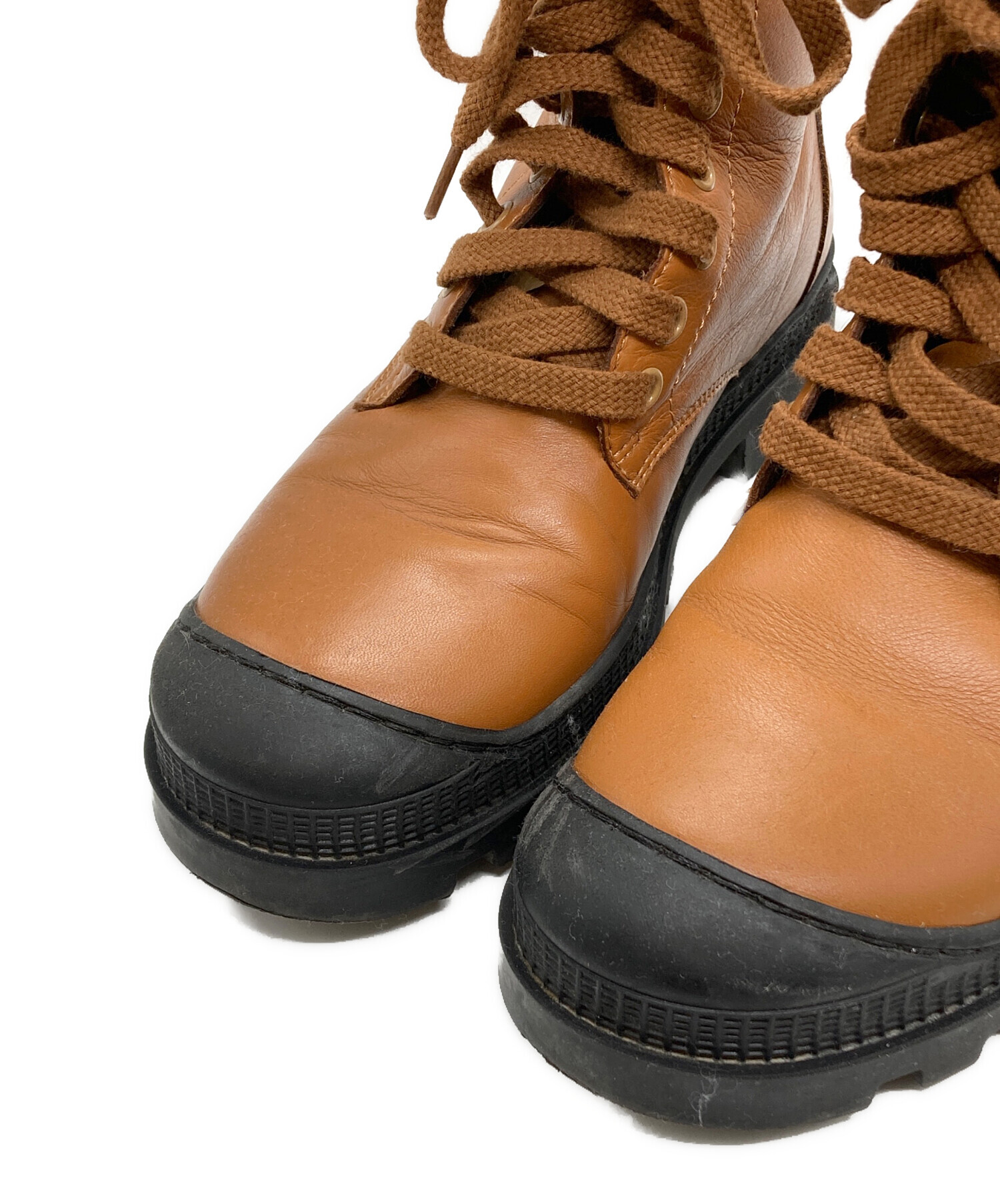 専用 LOEWE ロエベ コンバットブーツ タン 37 23.5-24cm LOEWE - 美品 ロエベ LOEWE ブーツ コンバットブーツ グログランタグ