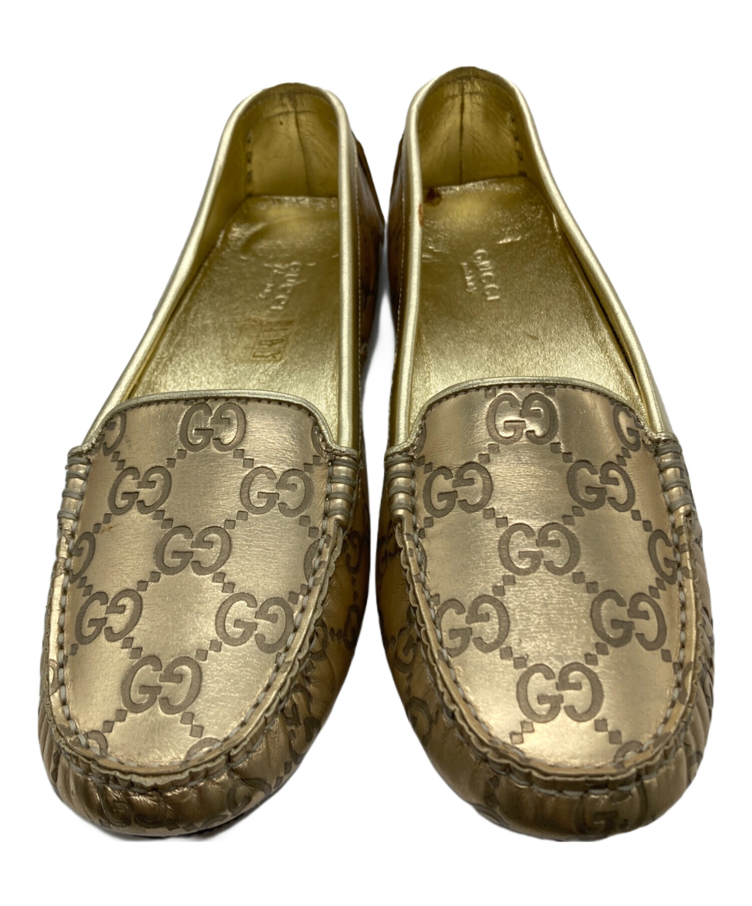 中古・古着通販】GUCCI (グッチ) ドライビングシューズ ゴールド 