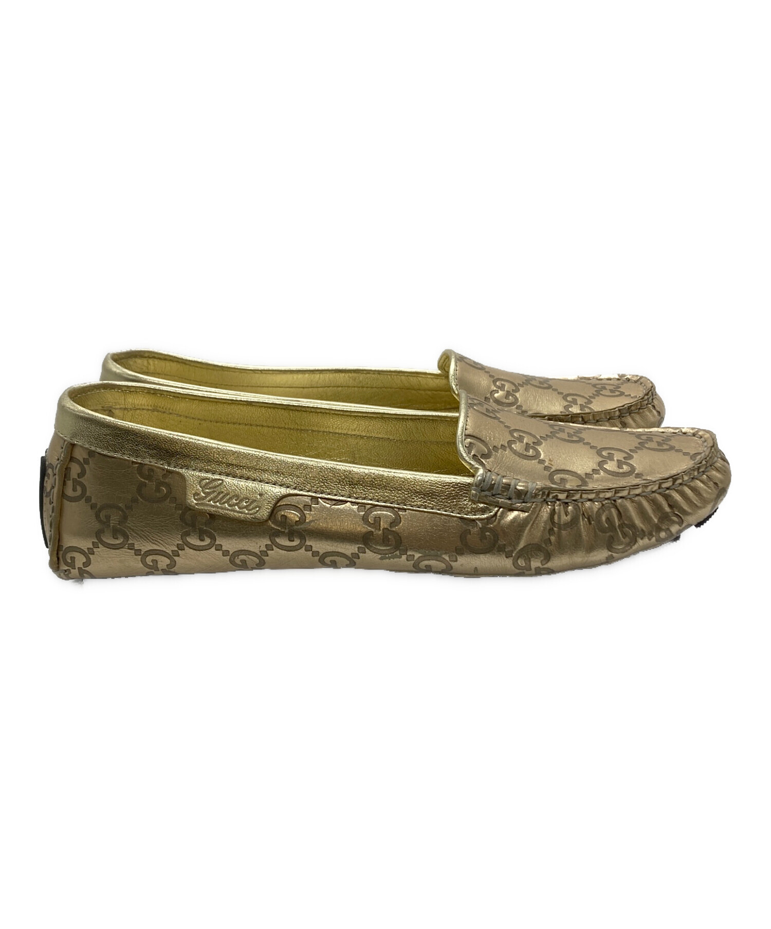 中古・古着通販】GUCCI (グッチ) ドライビングシューズ ゴールド 