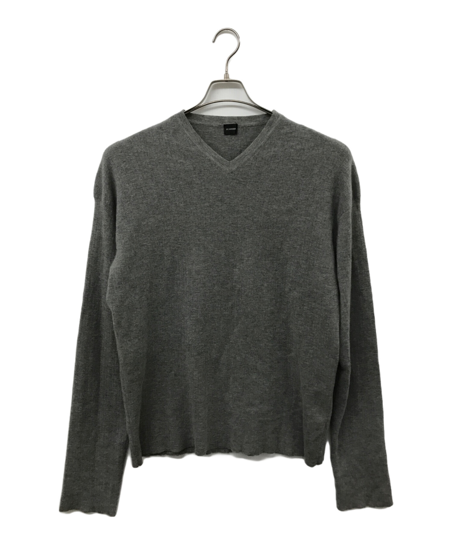 中古・古着通販】JIL SANDER (ジルサンダー) Vネックニット グレー 