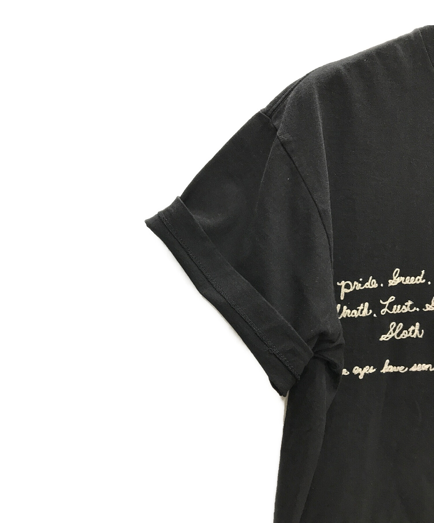 SAINT MICHAEL (セントマイケル) ロゴ ショートスリーブTシャツ ブラック サイズ:L
